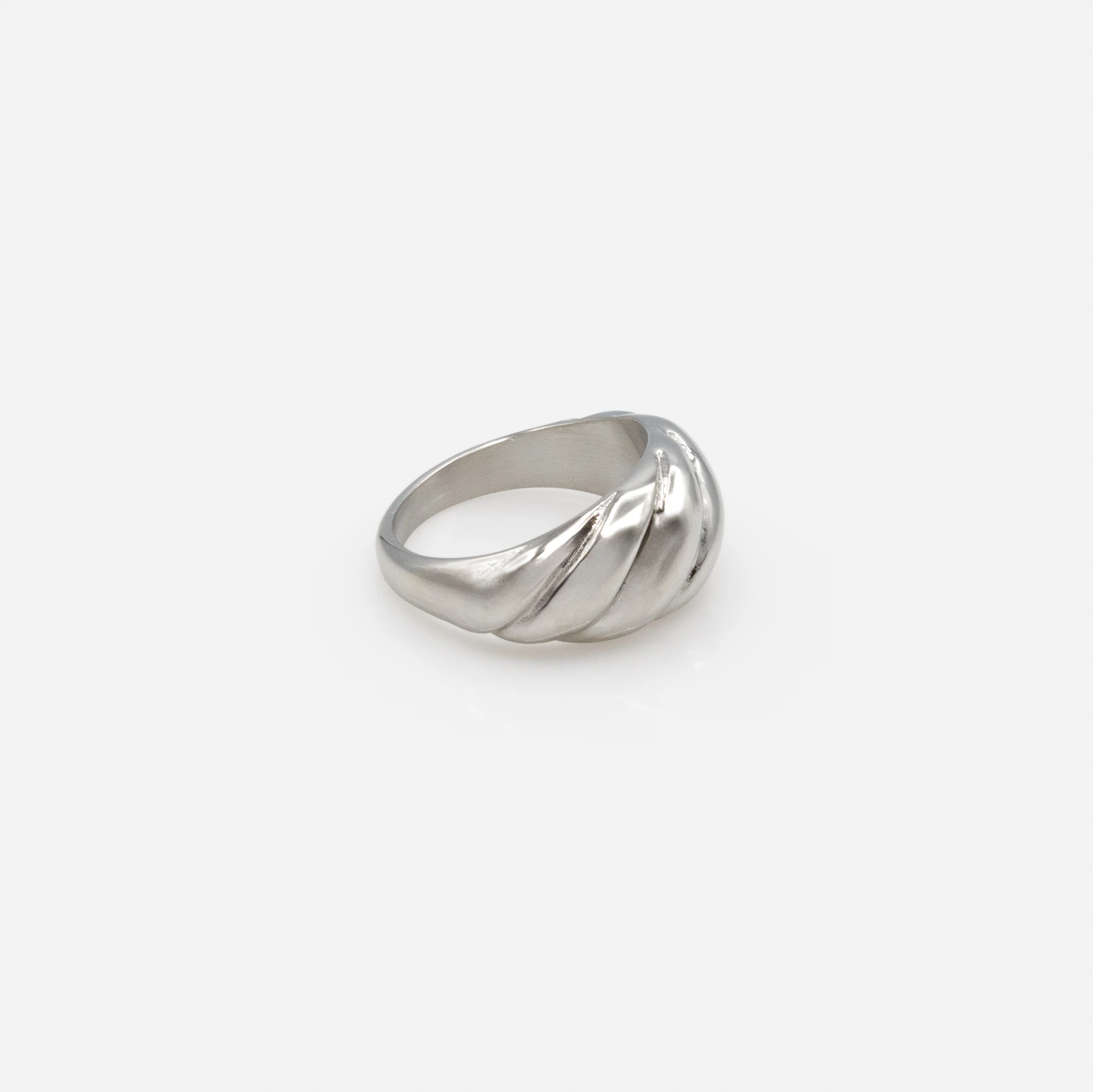Bague croissant argenté en acier inoxydable - Image 3