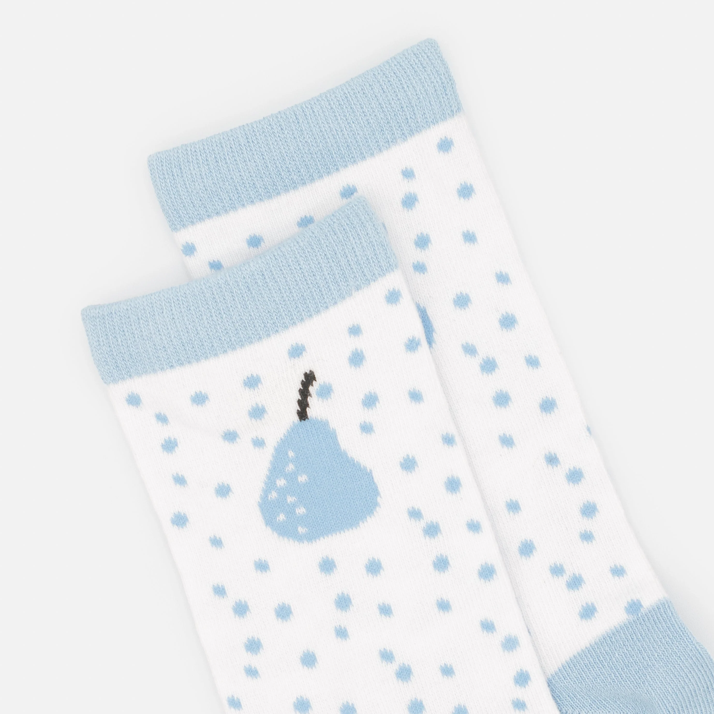 Bas blancs avec poire bleue et pois - Image 2