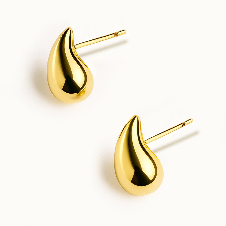Boucle d'oreilles en forme de goutte en or vermeil - Image 3