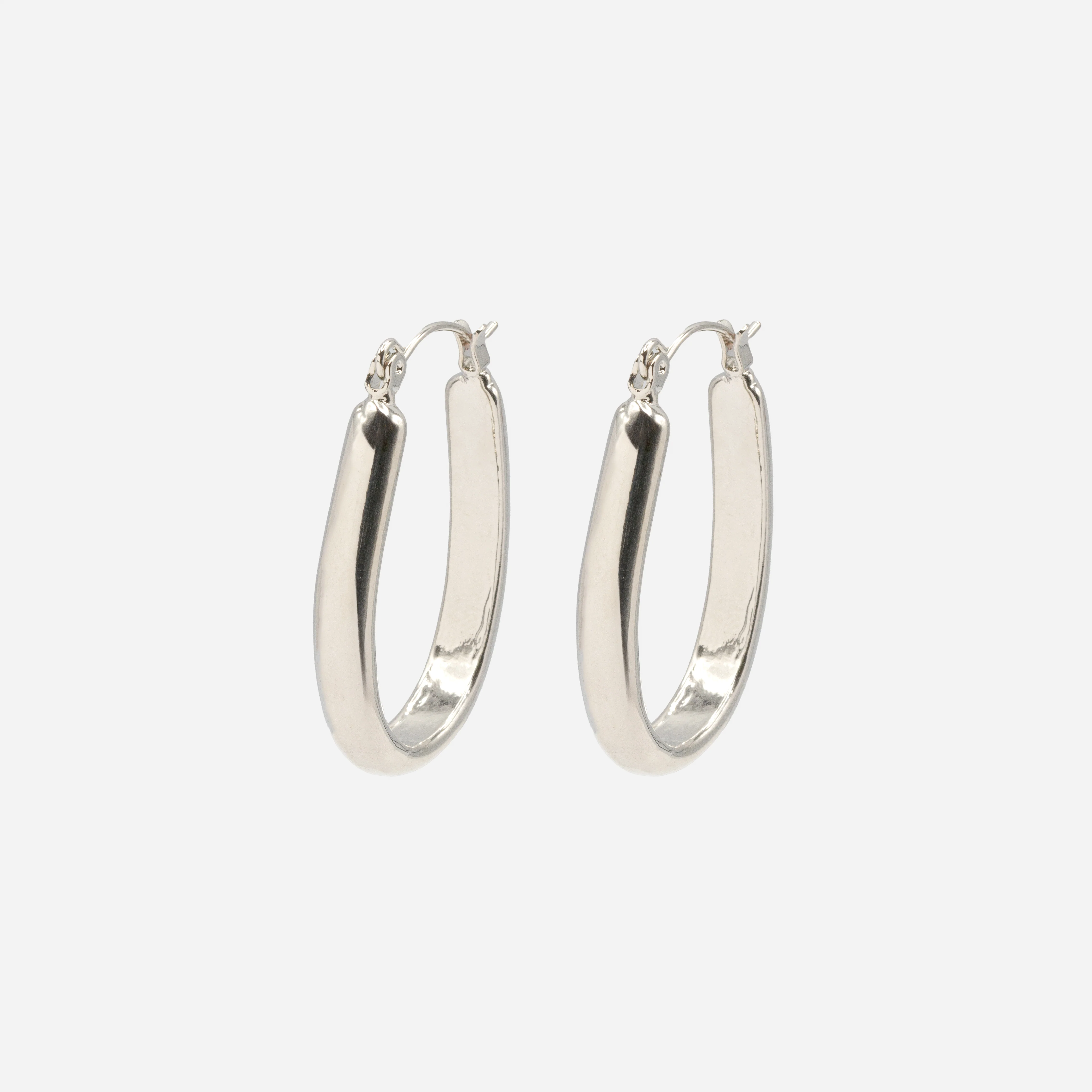 Boucles d'oreilles argentées ovales