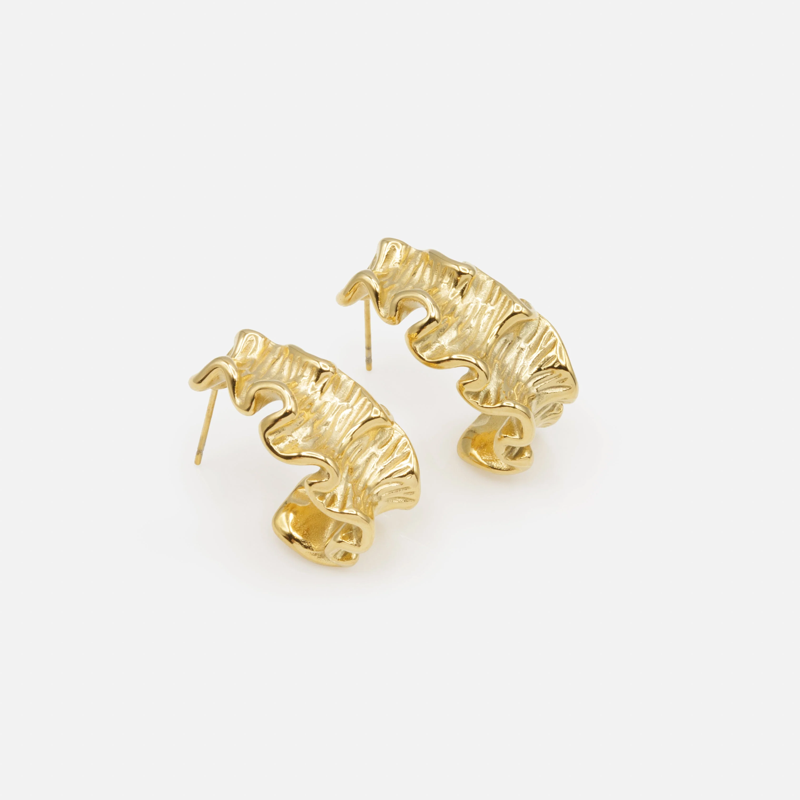 Boucles d'oreilles dorées coraux - Image 2