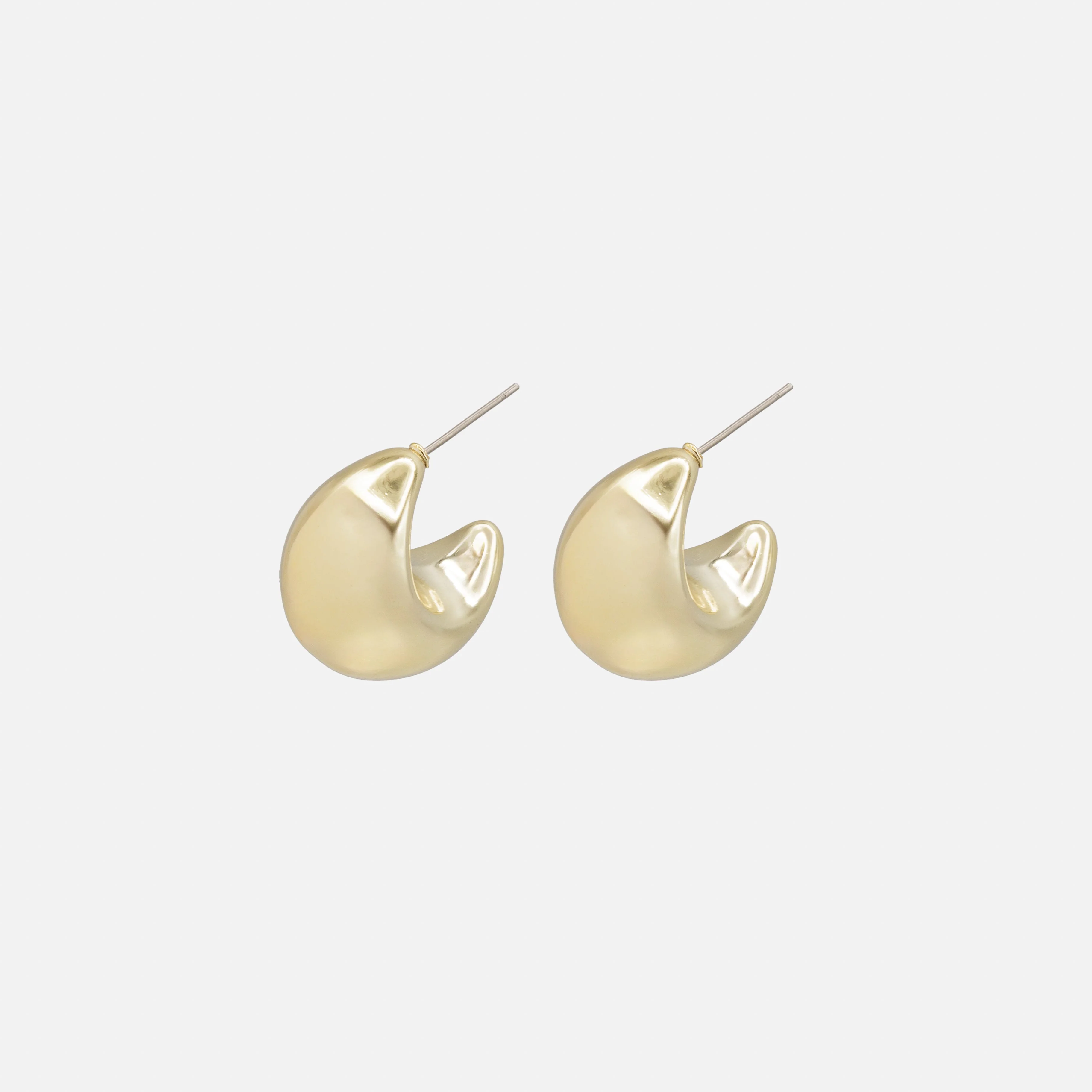 Boucles d'oreilles dorées larges croissants de lune