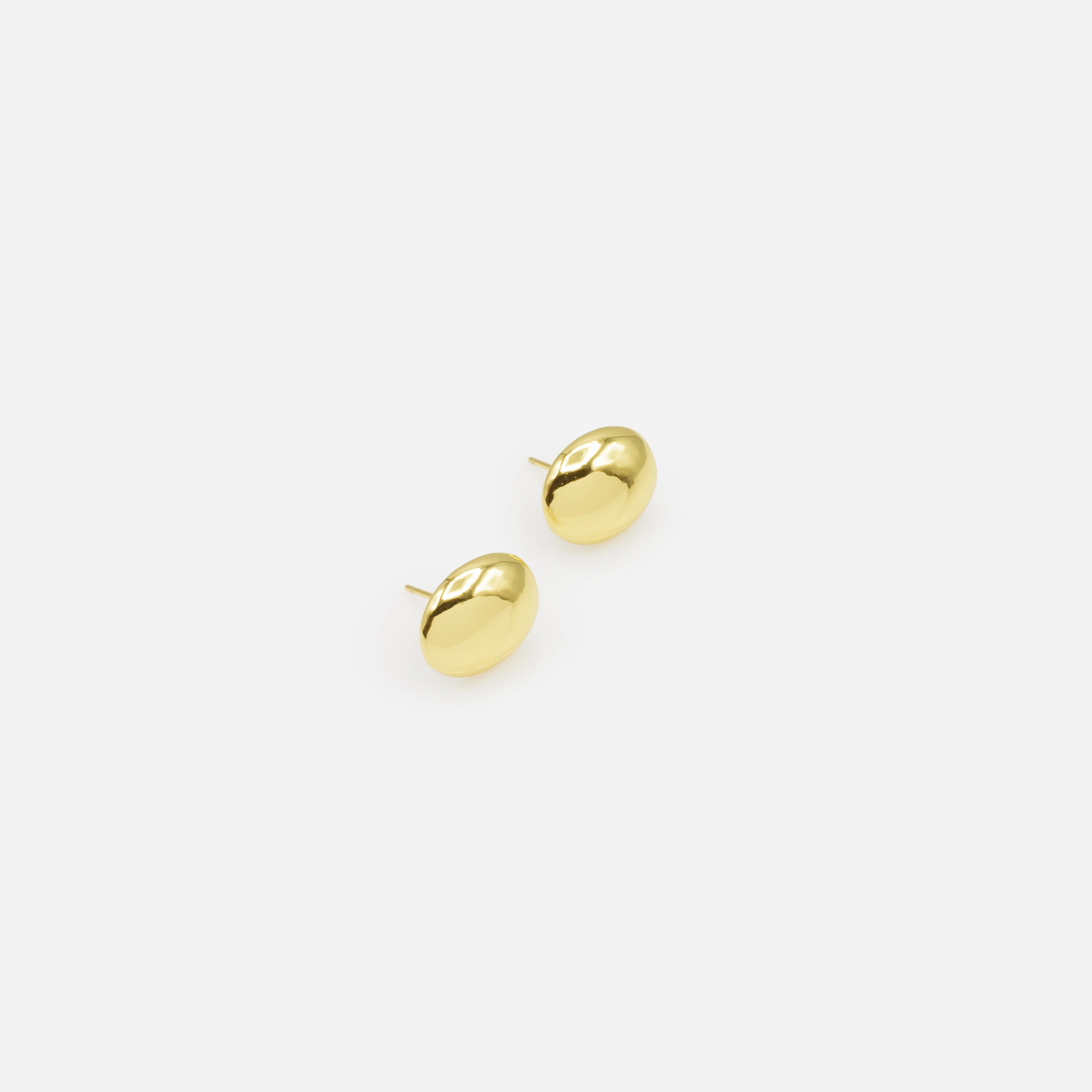 Boucles d'oreilles petits ovales dorés - Image 2