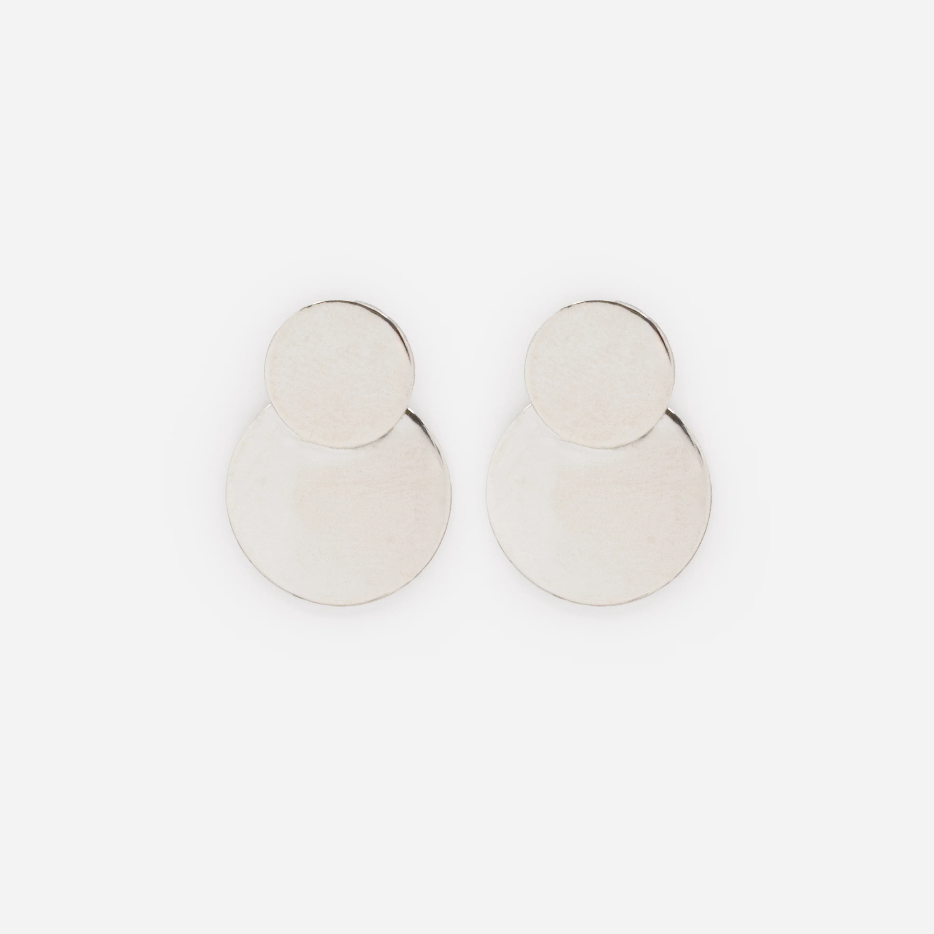 Boucles d'oreilles argentées cercles superposés