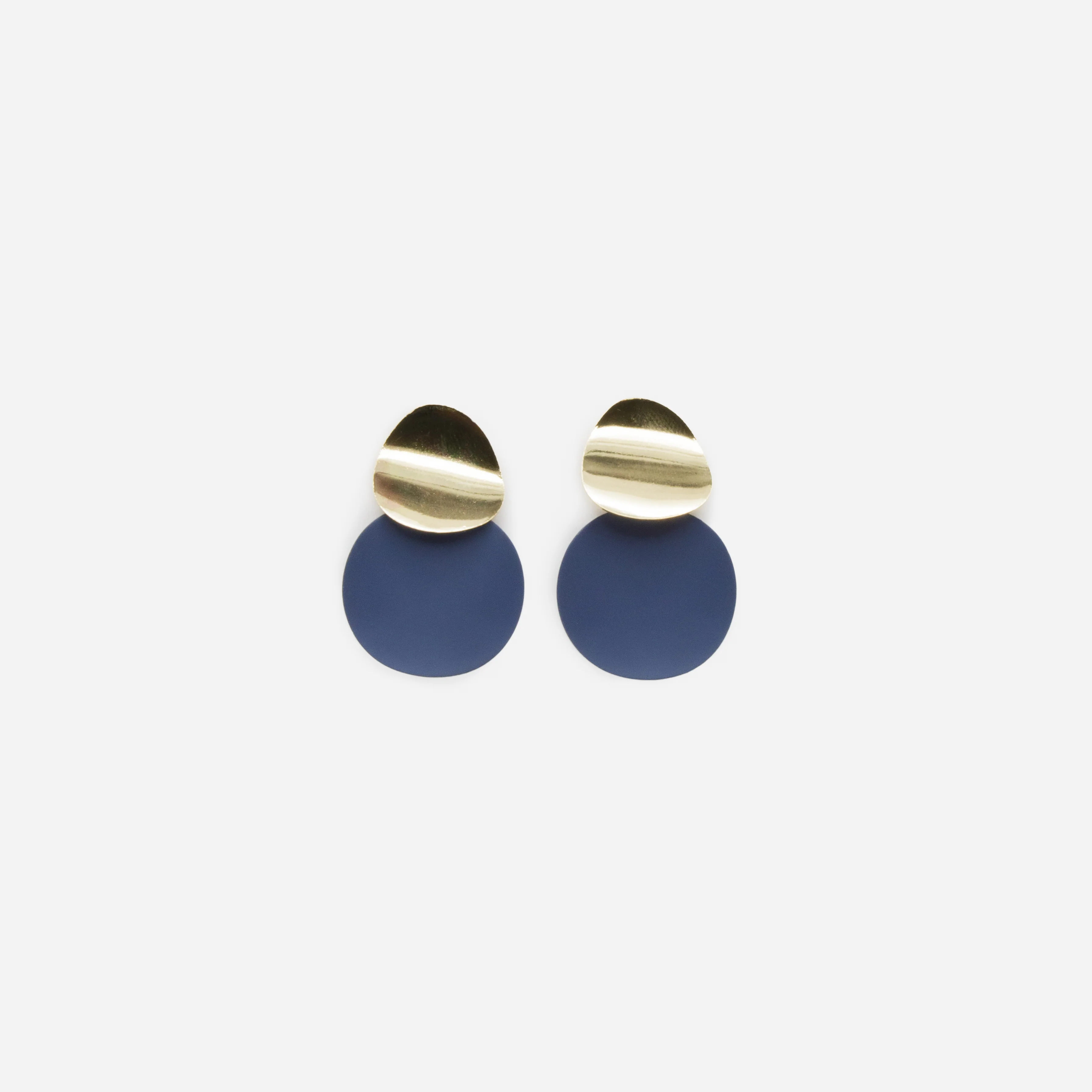 Boucles d'oreilles cercles marine et dorés