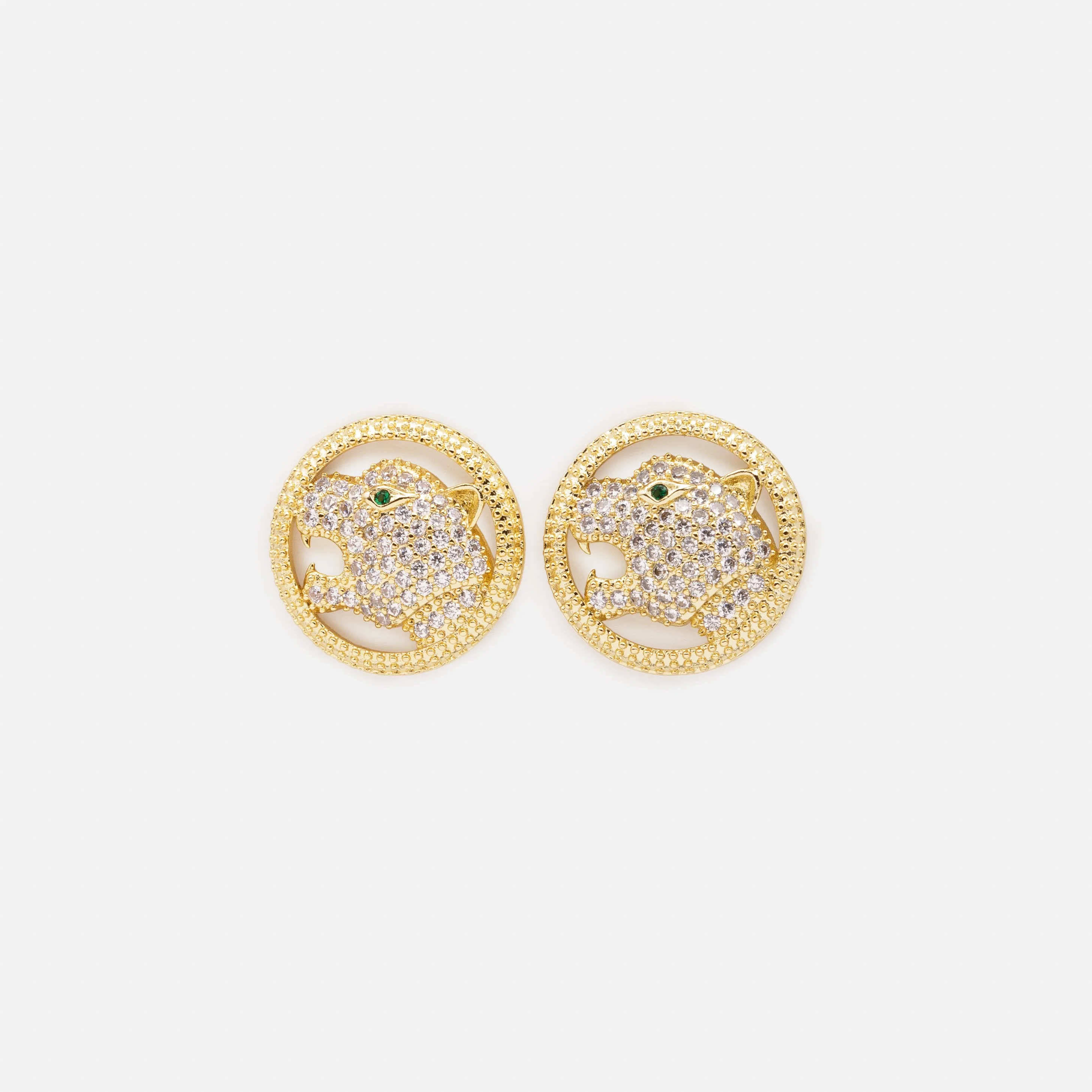 Boucles d'oreilles dorées panthère
