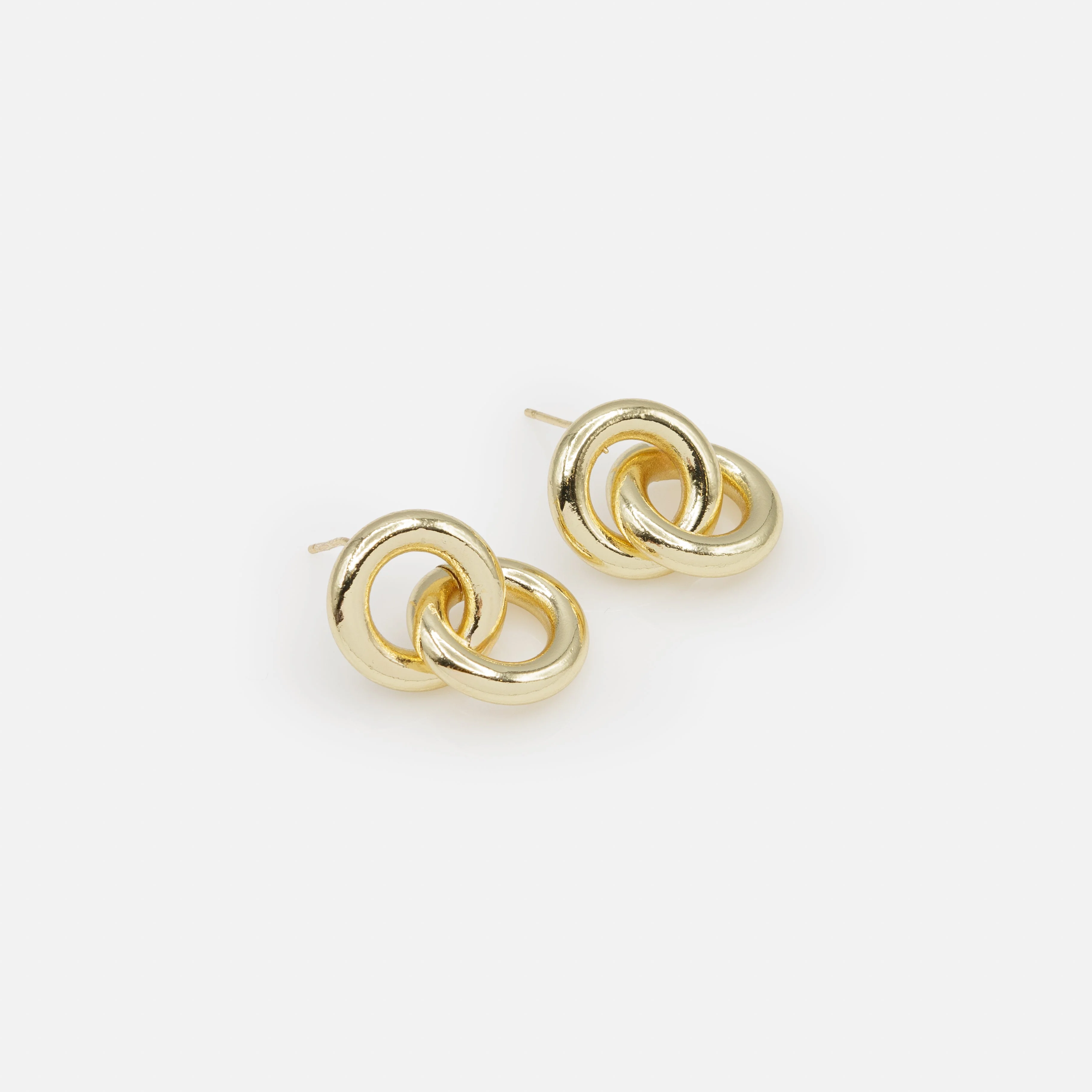 Boucles d'oreilles double anneau doré - Image 2
