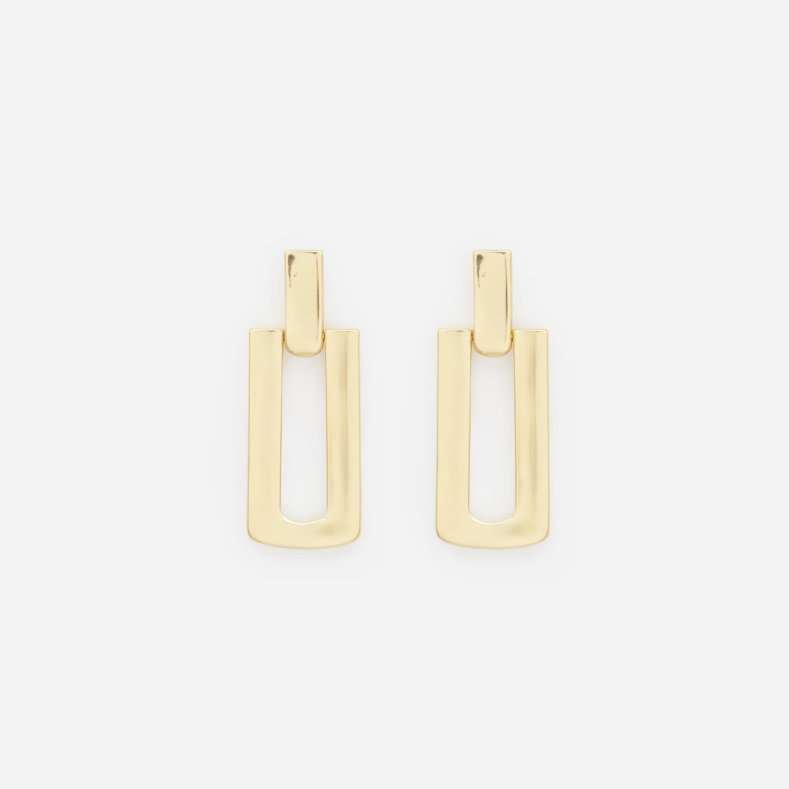 Boucles d'oreilles dorées rectangulaires