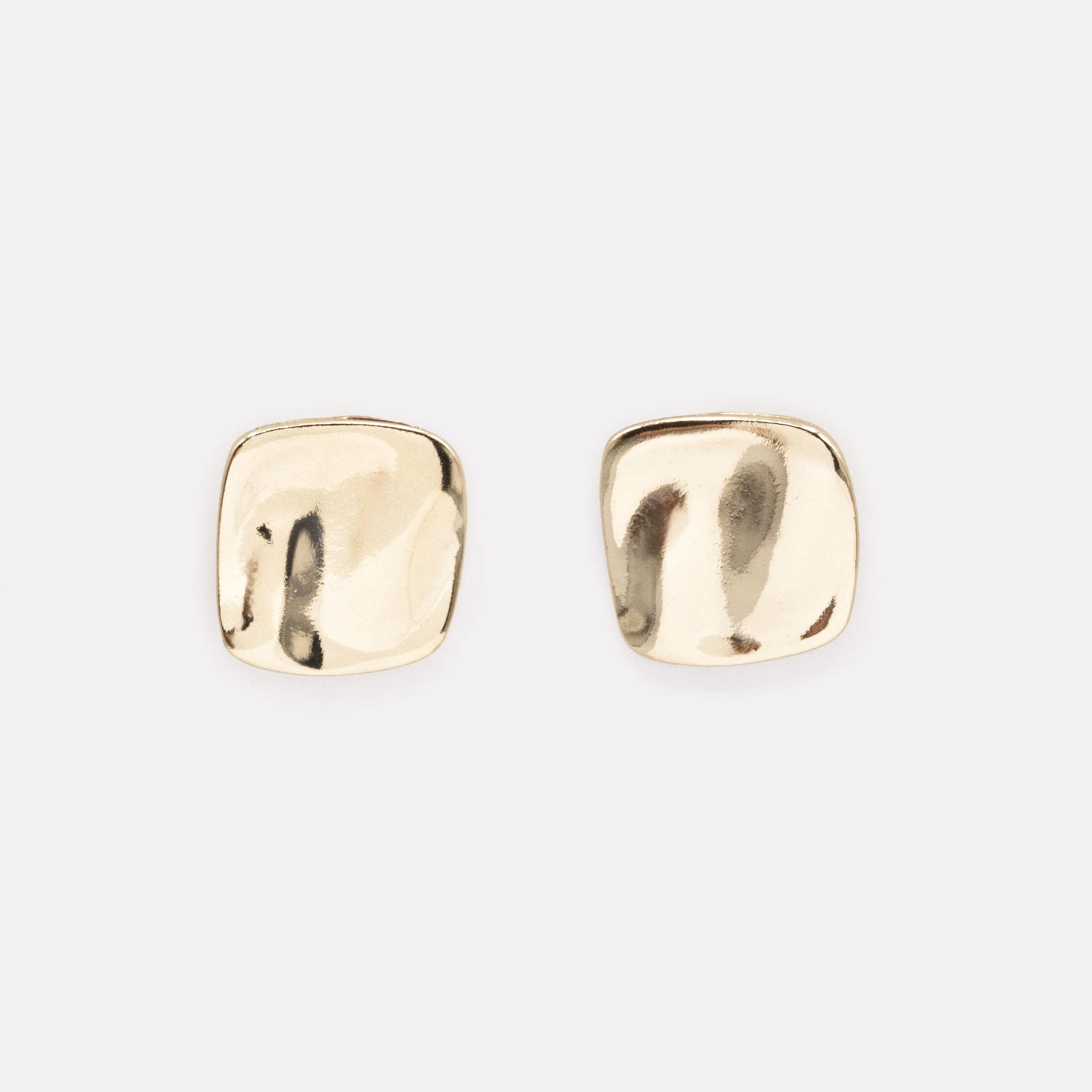 Boucles d'oreilles dorées carrées & ondulées