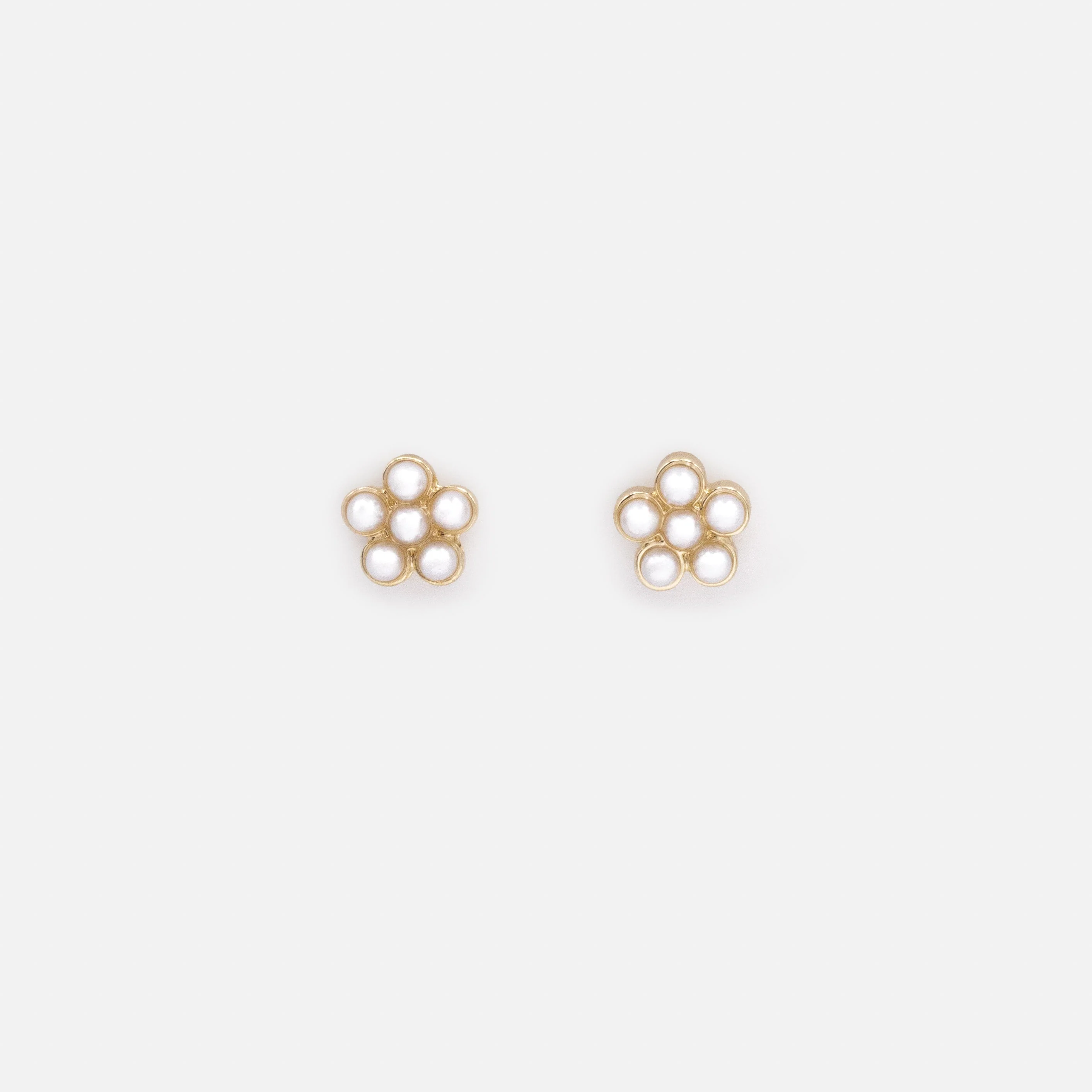 Boucles d'oreilles dorées fleur en perles