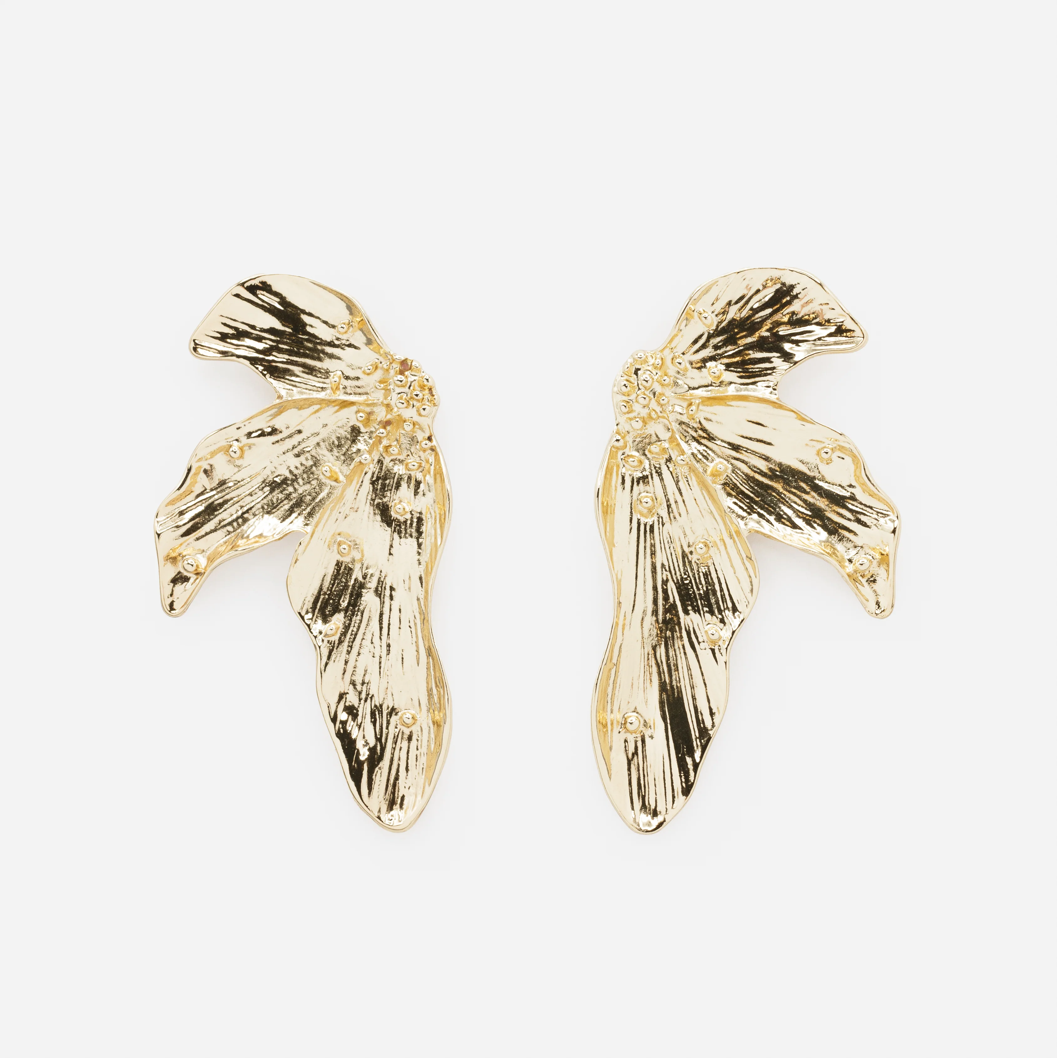 Boucles d'oreilles dorées fleurs jumelles