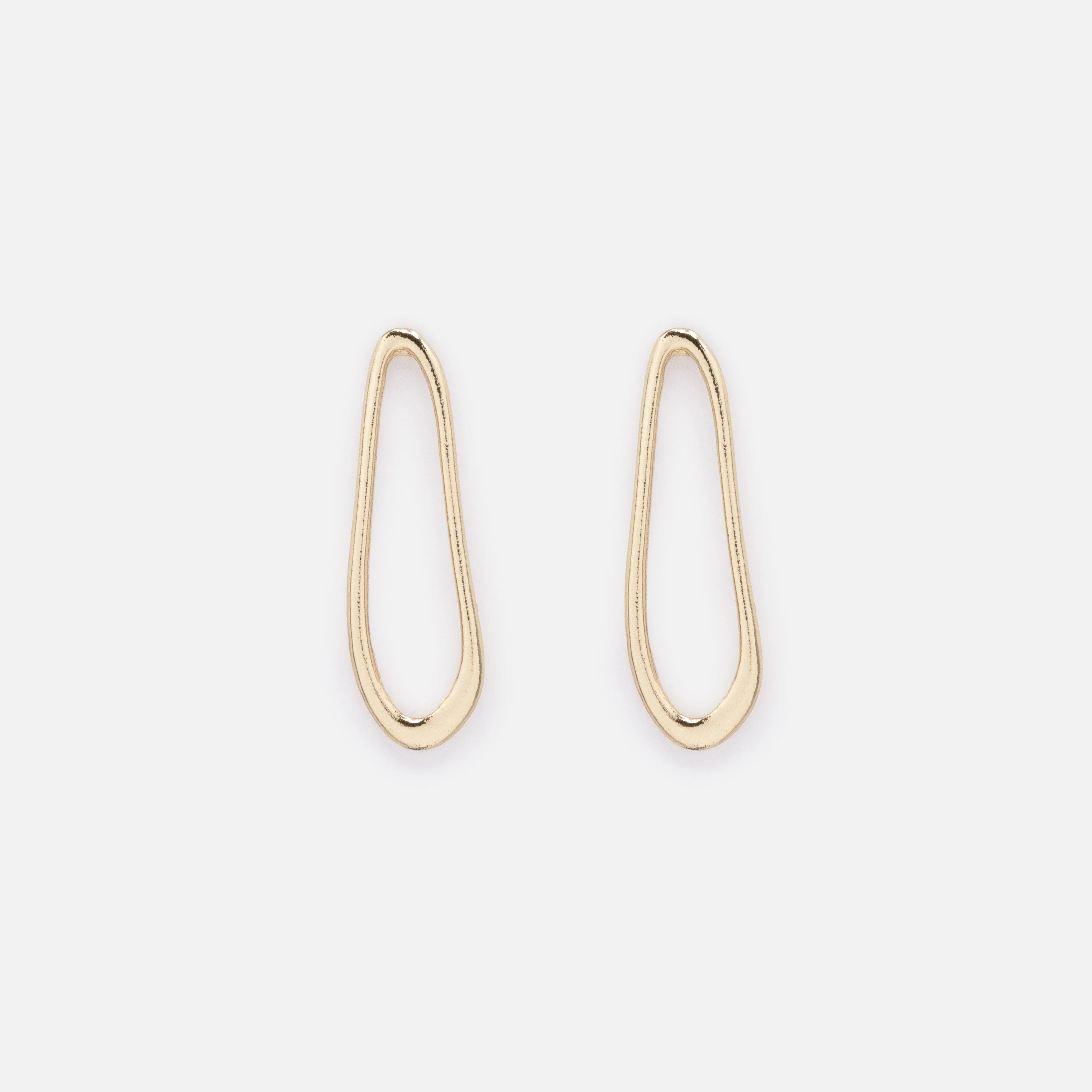 Boucles d'oreilles dorées poires allongées