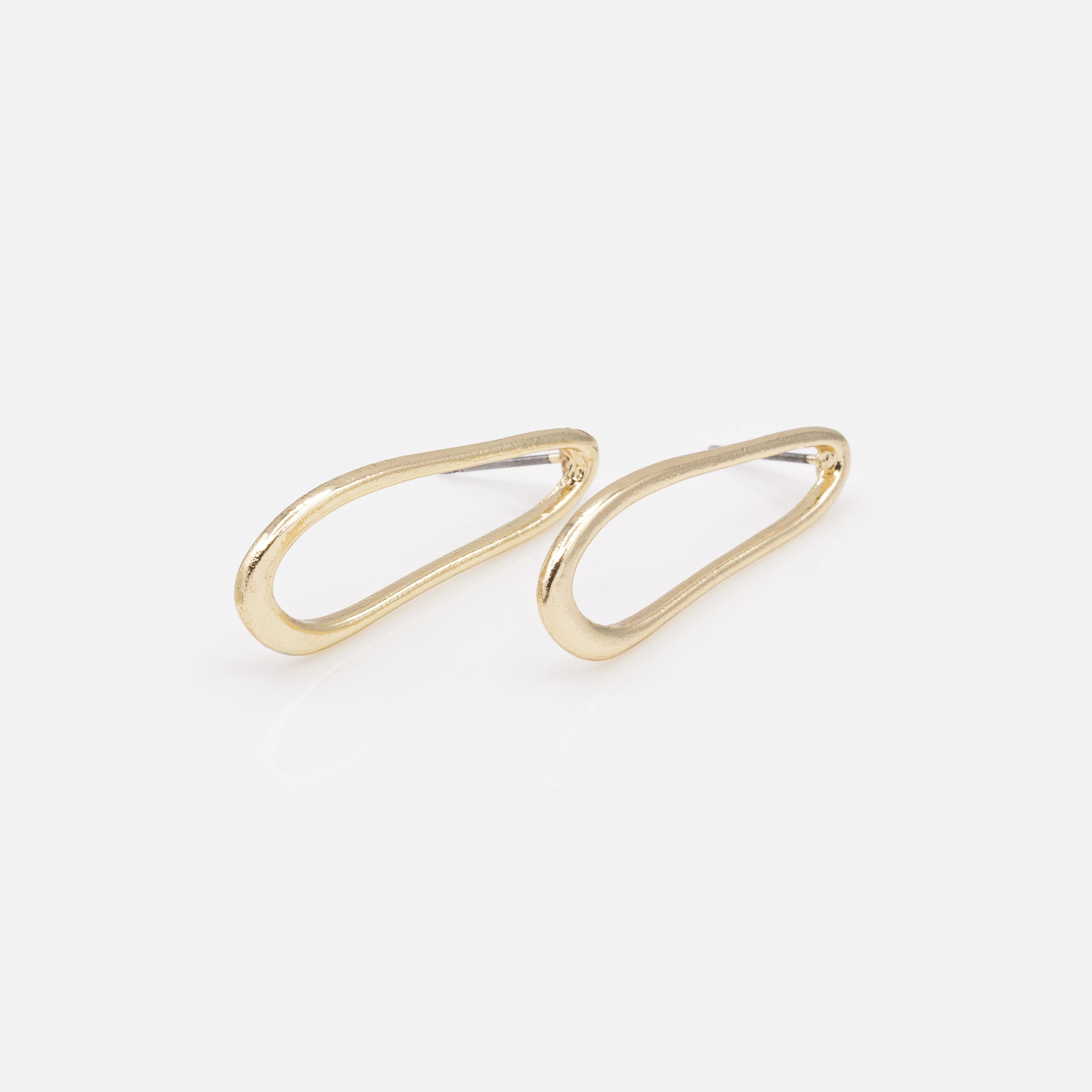 Boucles d'oreilles dorées poires allongées - Image 2