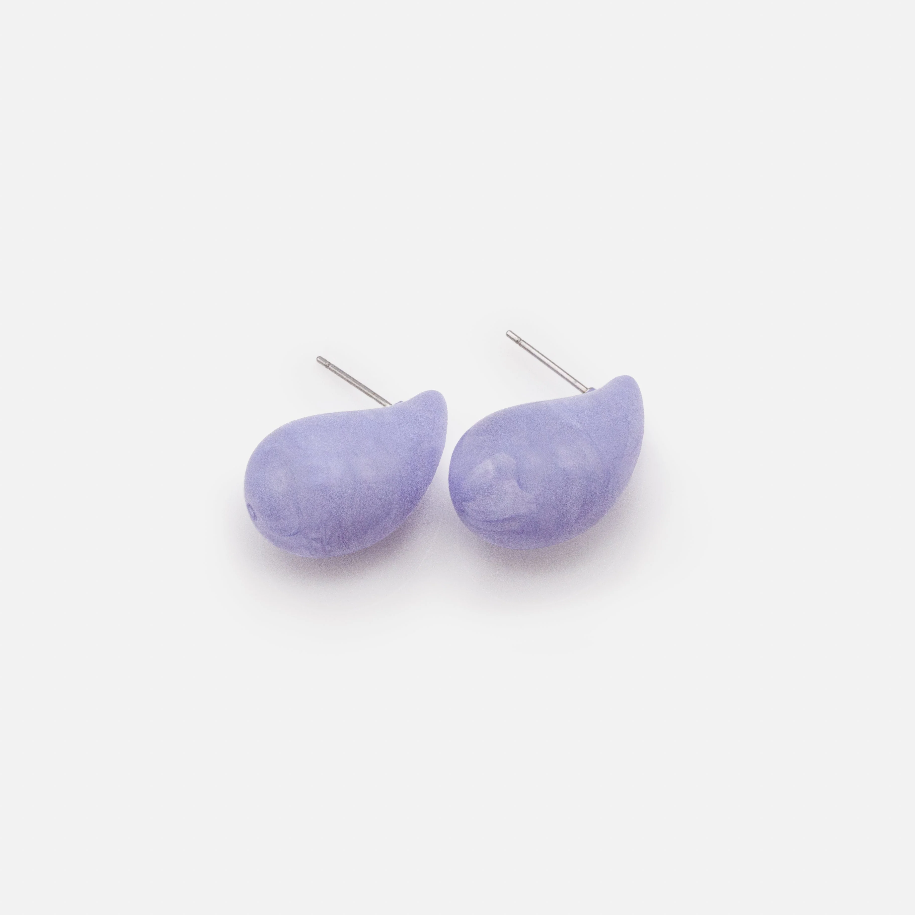 Boucles d'oreilles en forme de goutte en acétate lilas - Image 2