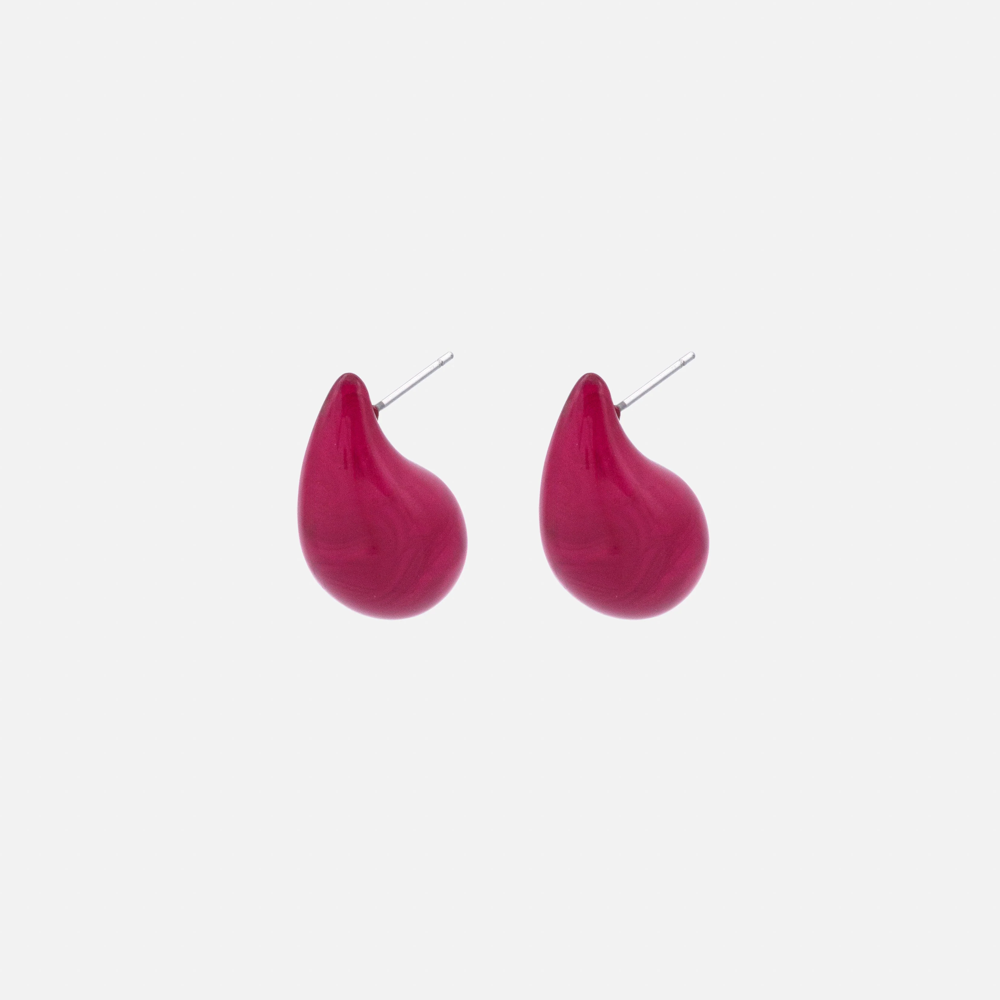 Boucles d'oreilles en forme de goutte en acétate rose foncé