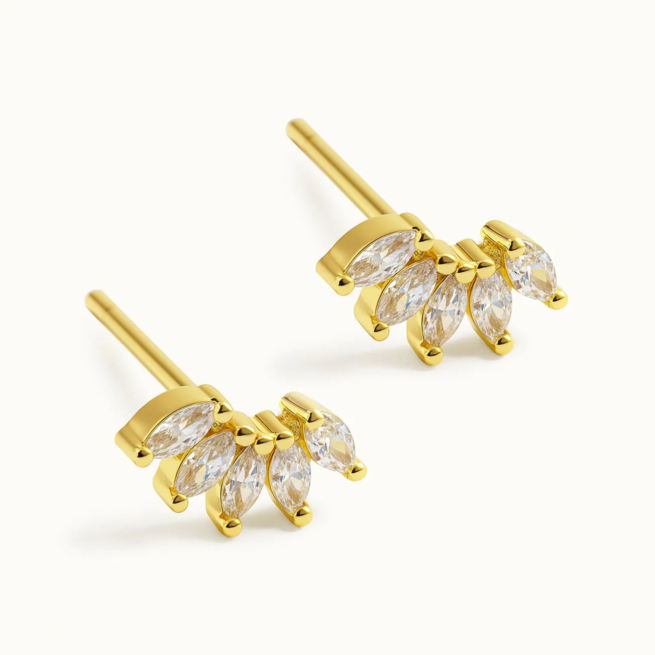Boucles d'oreilles en or vermeil serties de marquises - Image 3