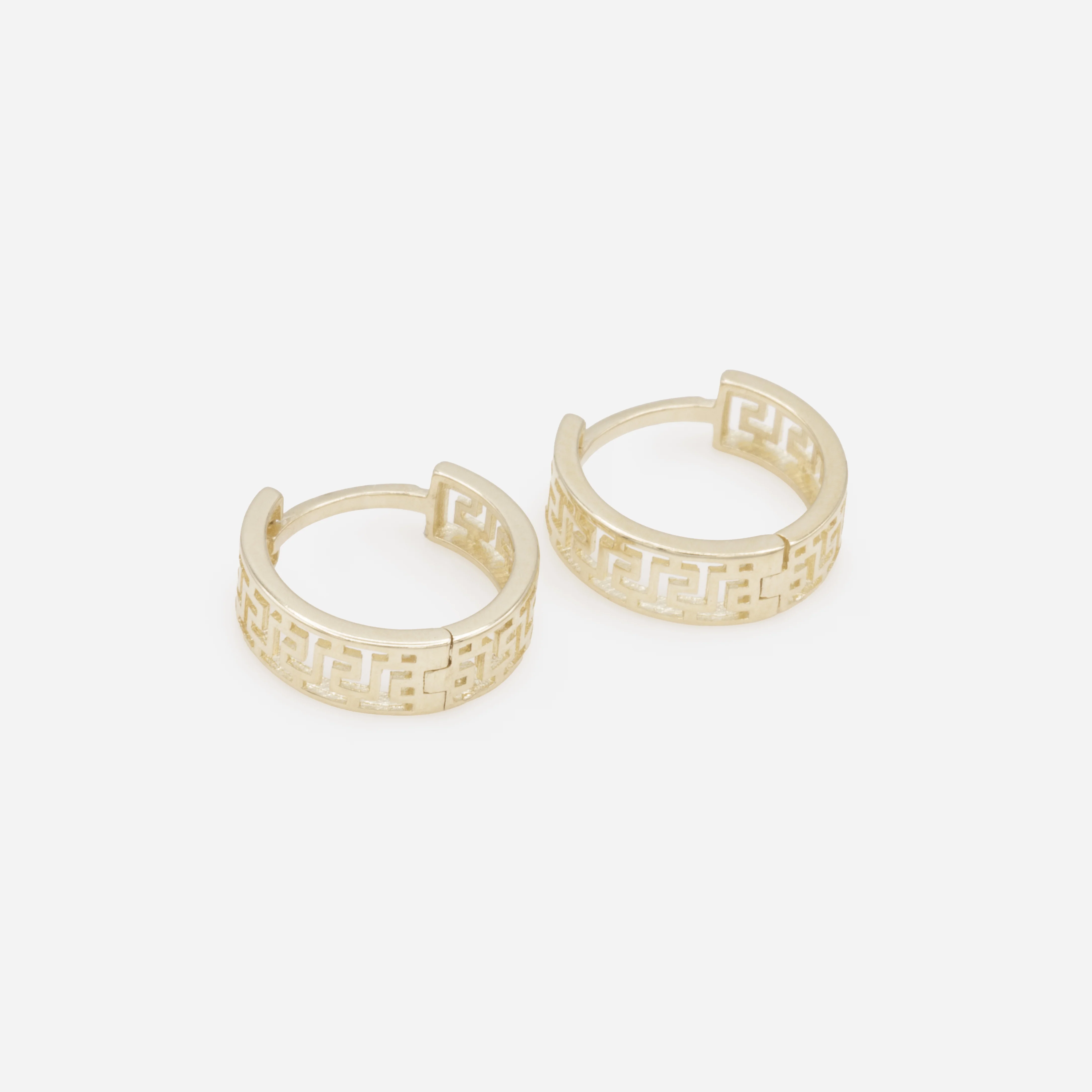 Boucles d'oreilles huggies 11 mm en or 10 carats avec motif - Image 2
