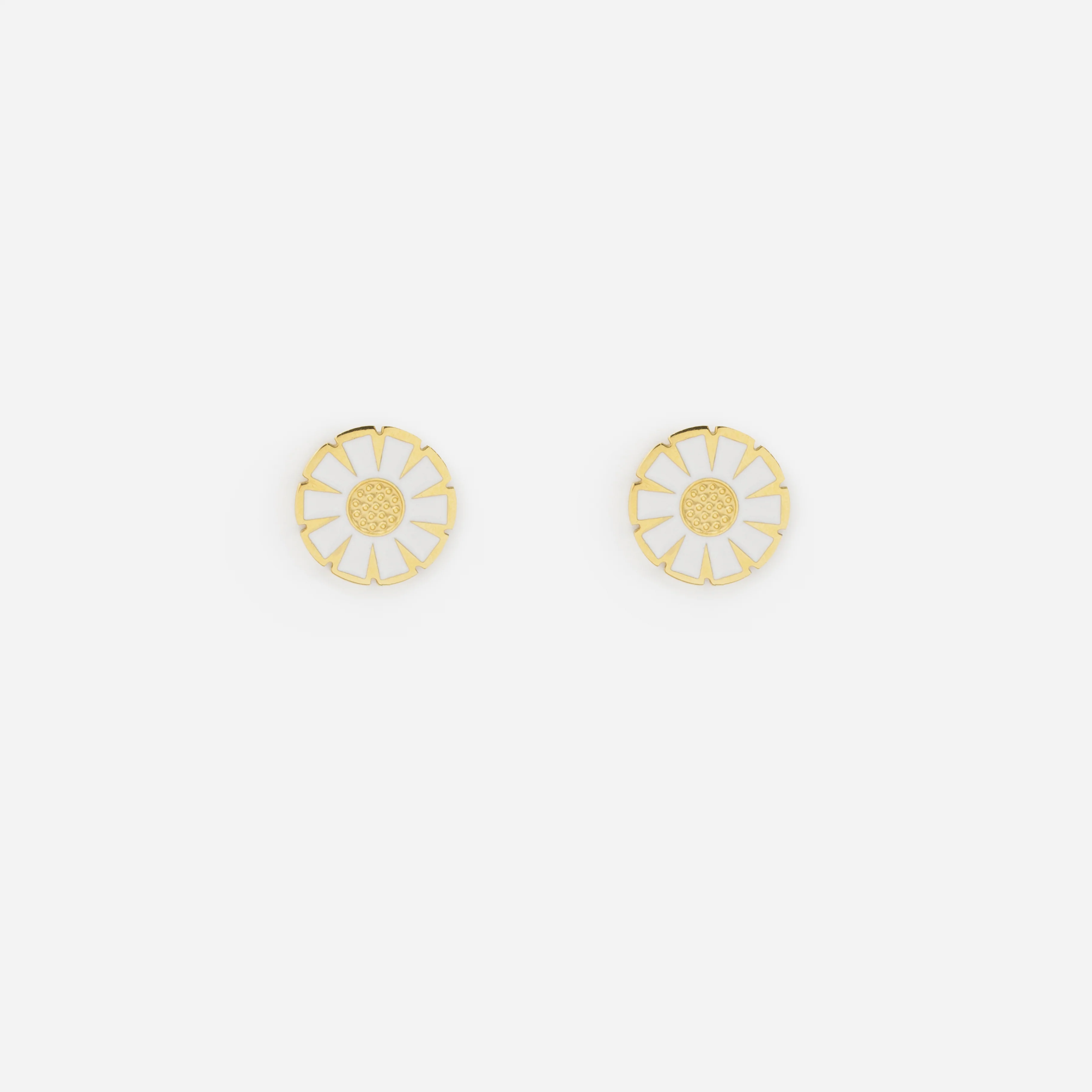 Boucles d'oreilles marguerites dorées en acier inoxydable