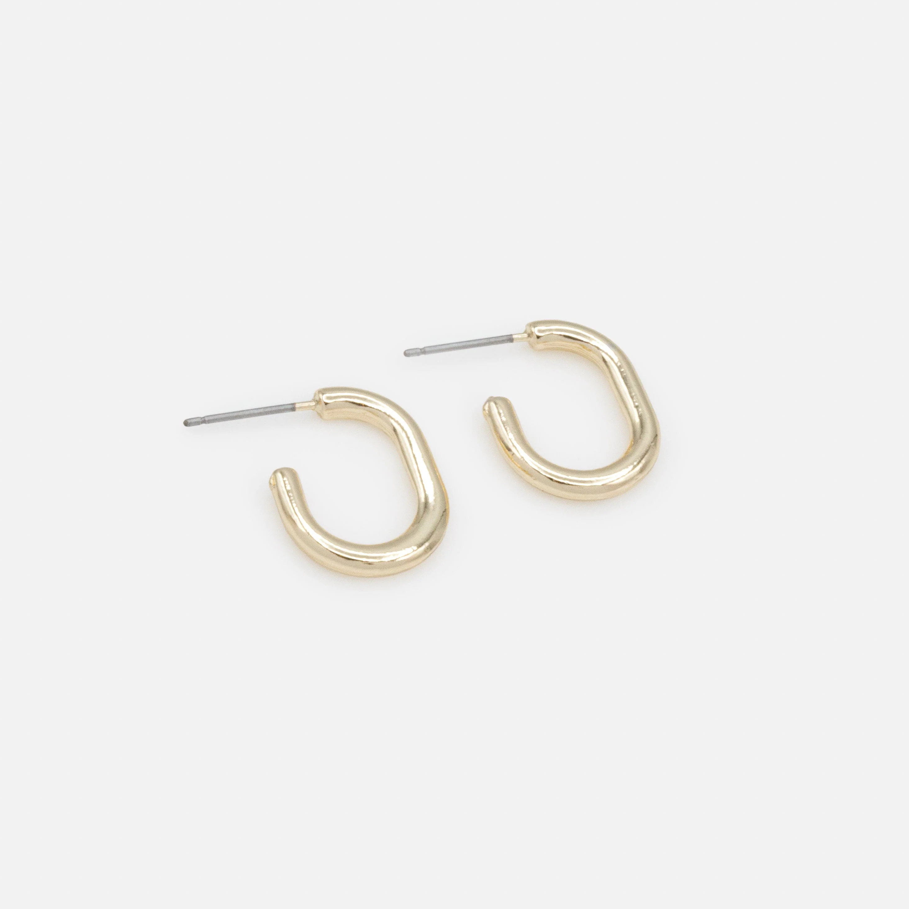 Boucles d'oreilles petits anneaux dorés - Image 2