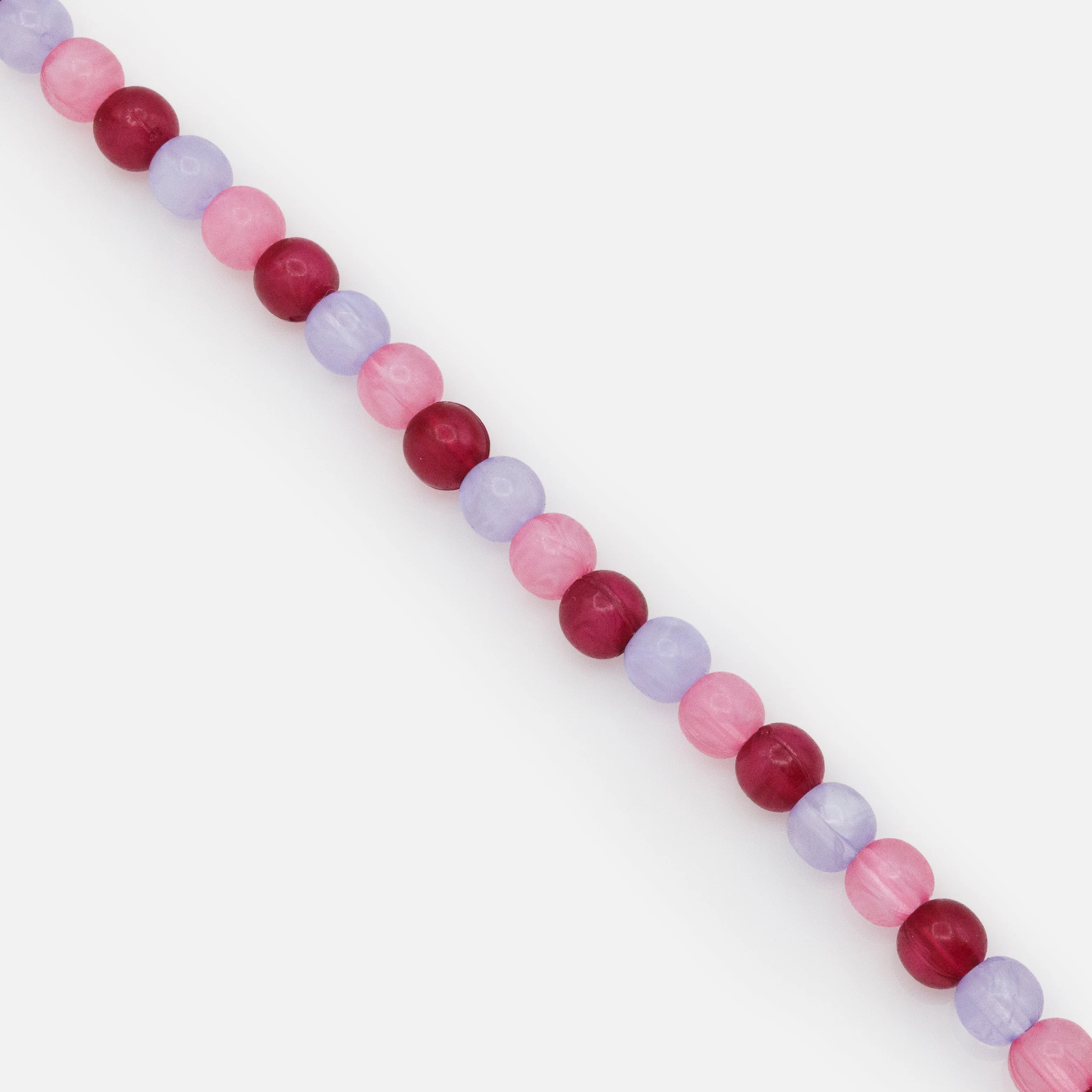 Bracelet à billes rondes lilas, rose pâle & rose foncé - Image 2