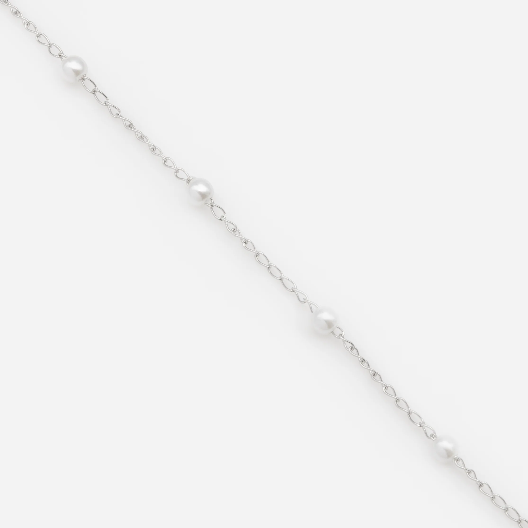 Bracelet argenté avec petites perles en acier inoxydable - Image 3