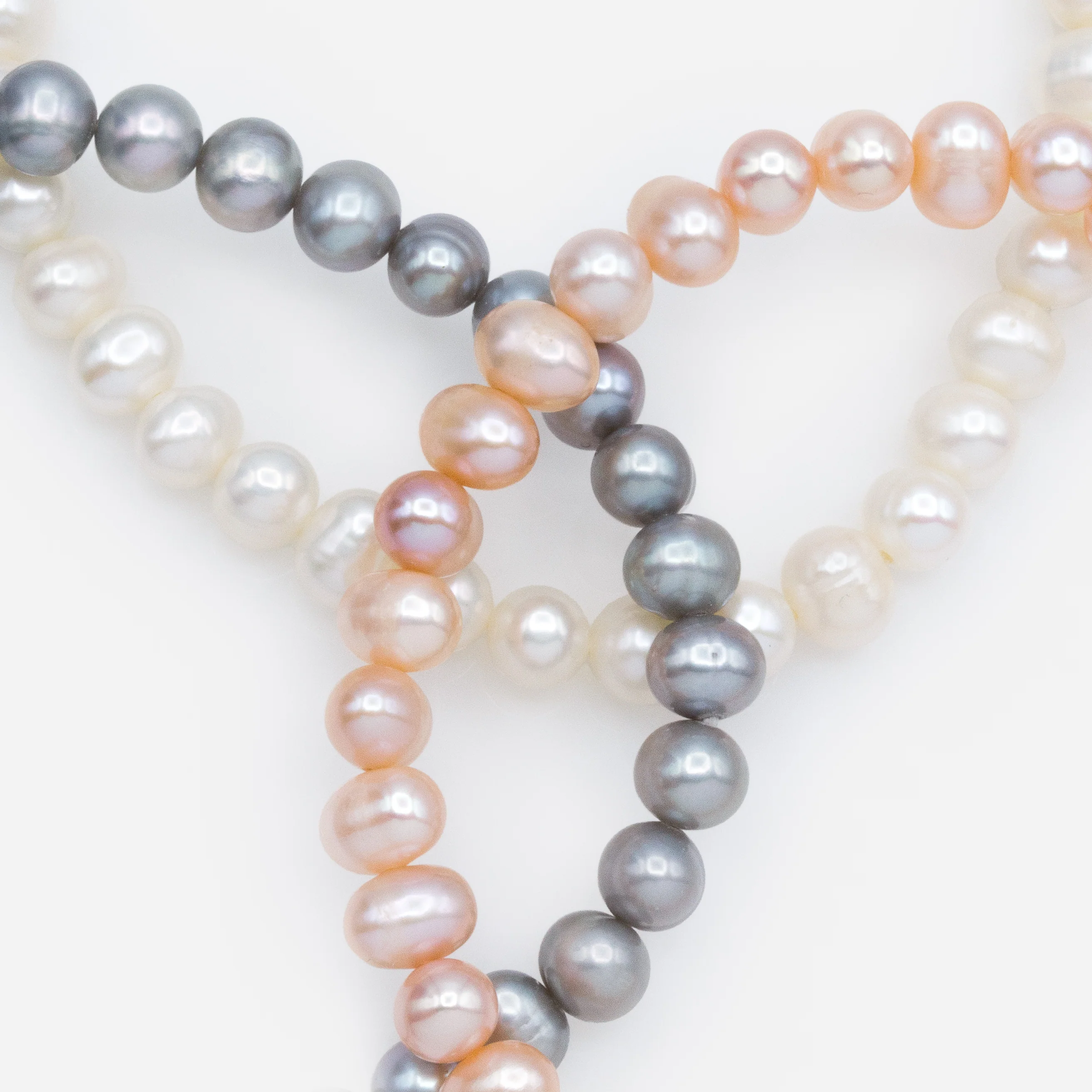 Bracelets de perles d'eau douce 3 tons en trio - Image 3
