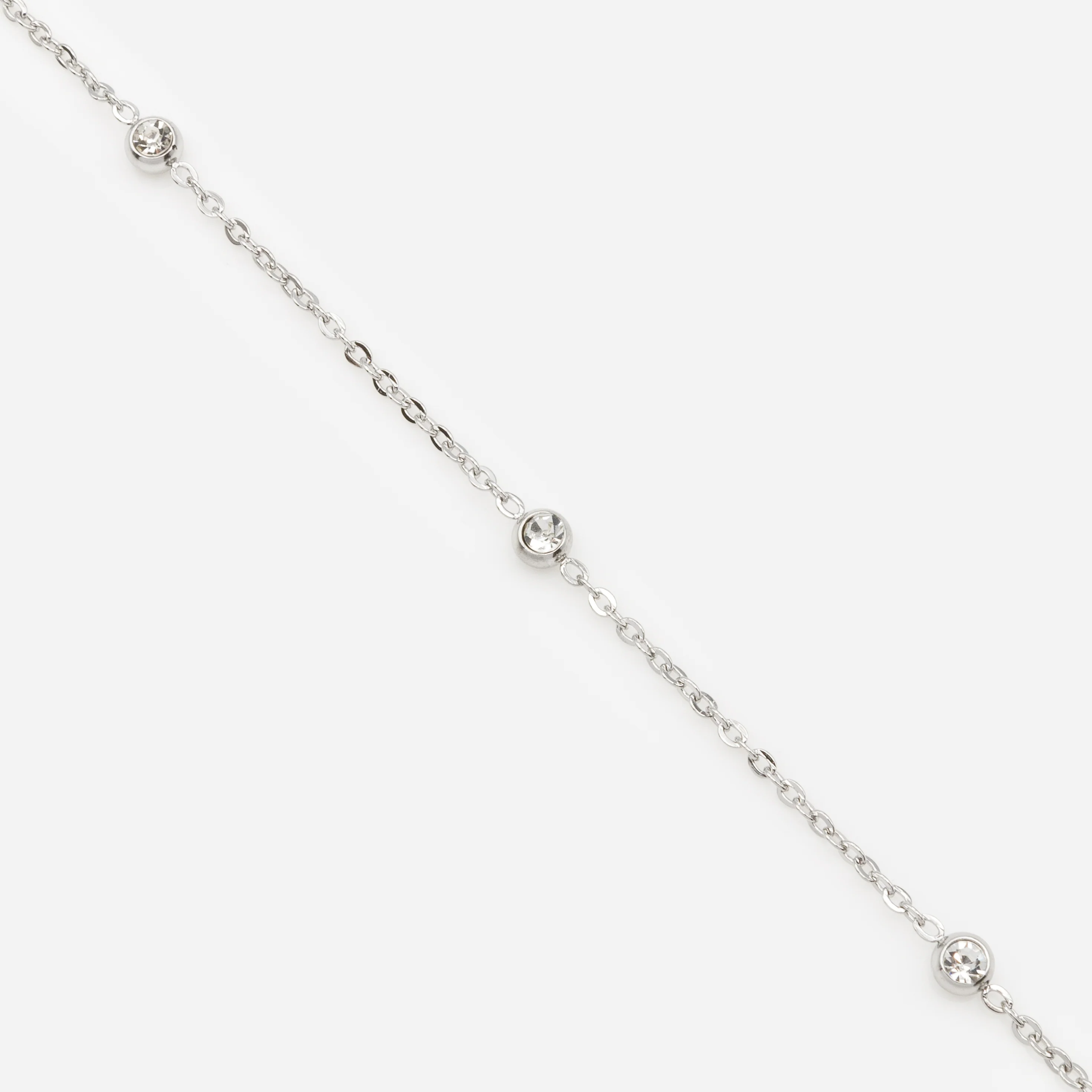 Bracelet argenté trio de zircons cubiques en acier inoxydable - Image 3