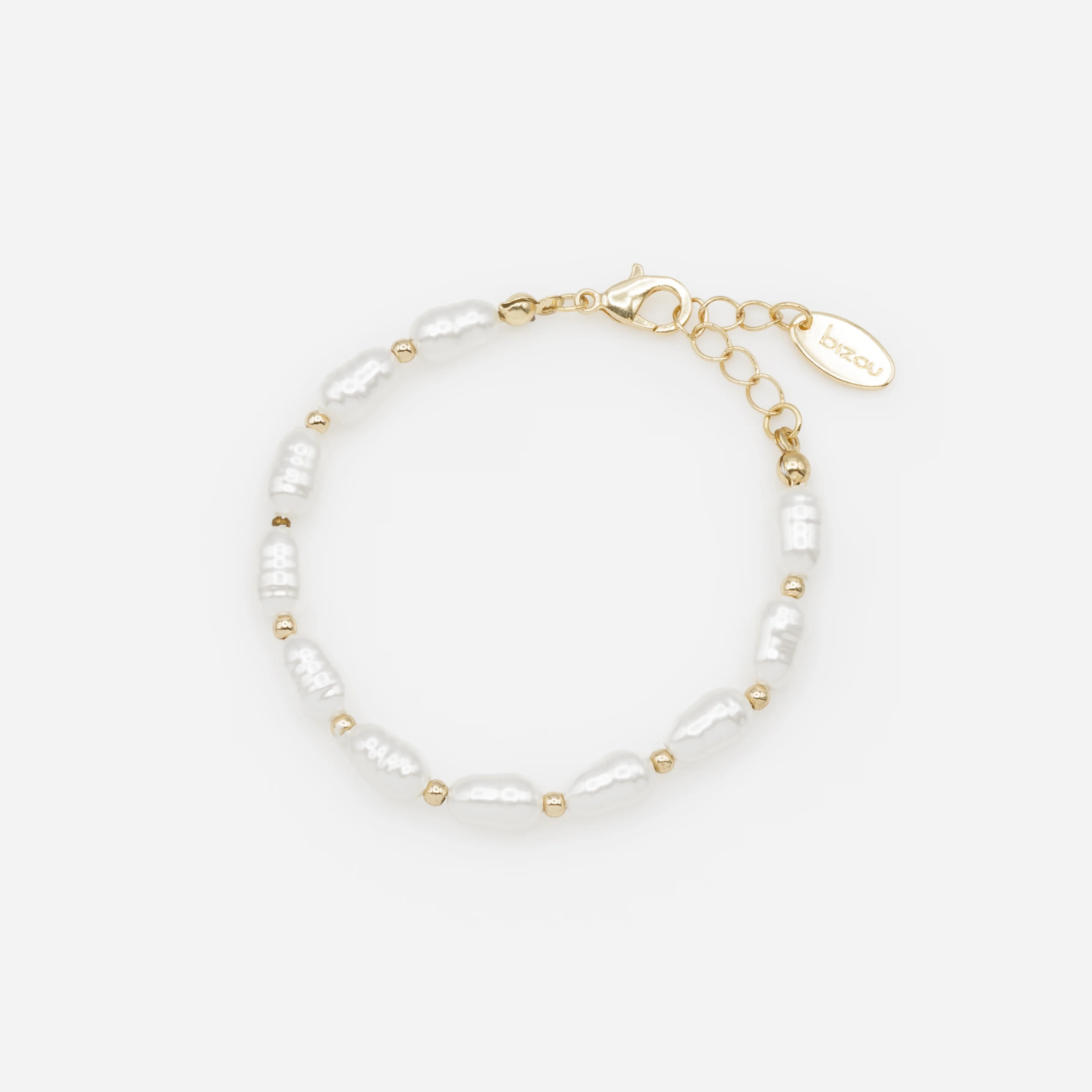 Bracelet de perles et billes dorées