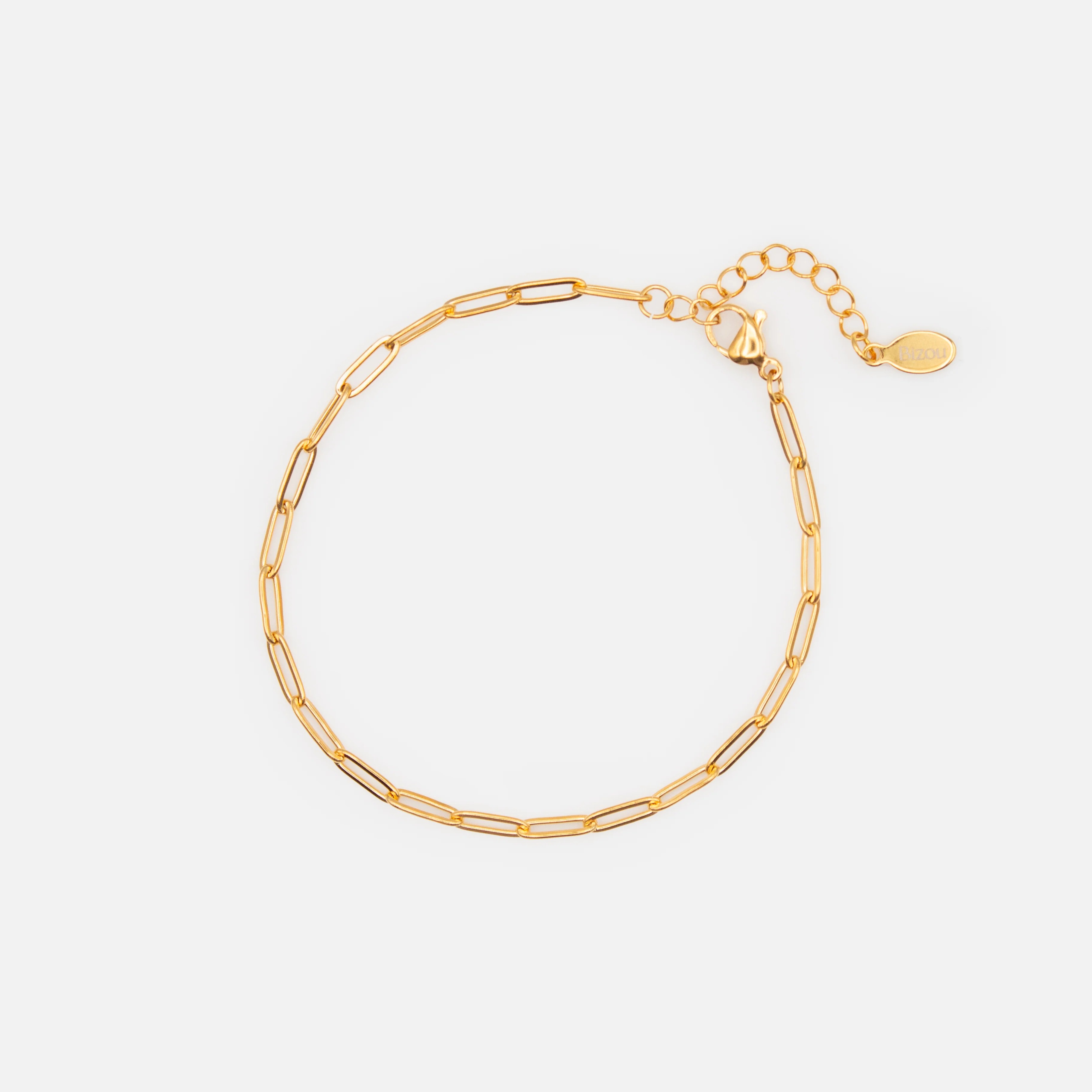 Bracelet doré à mailles trombone en acier inoxydable