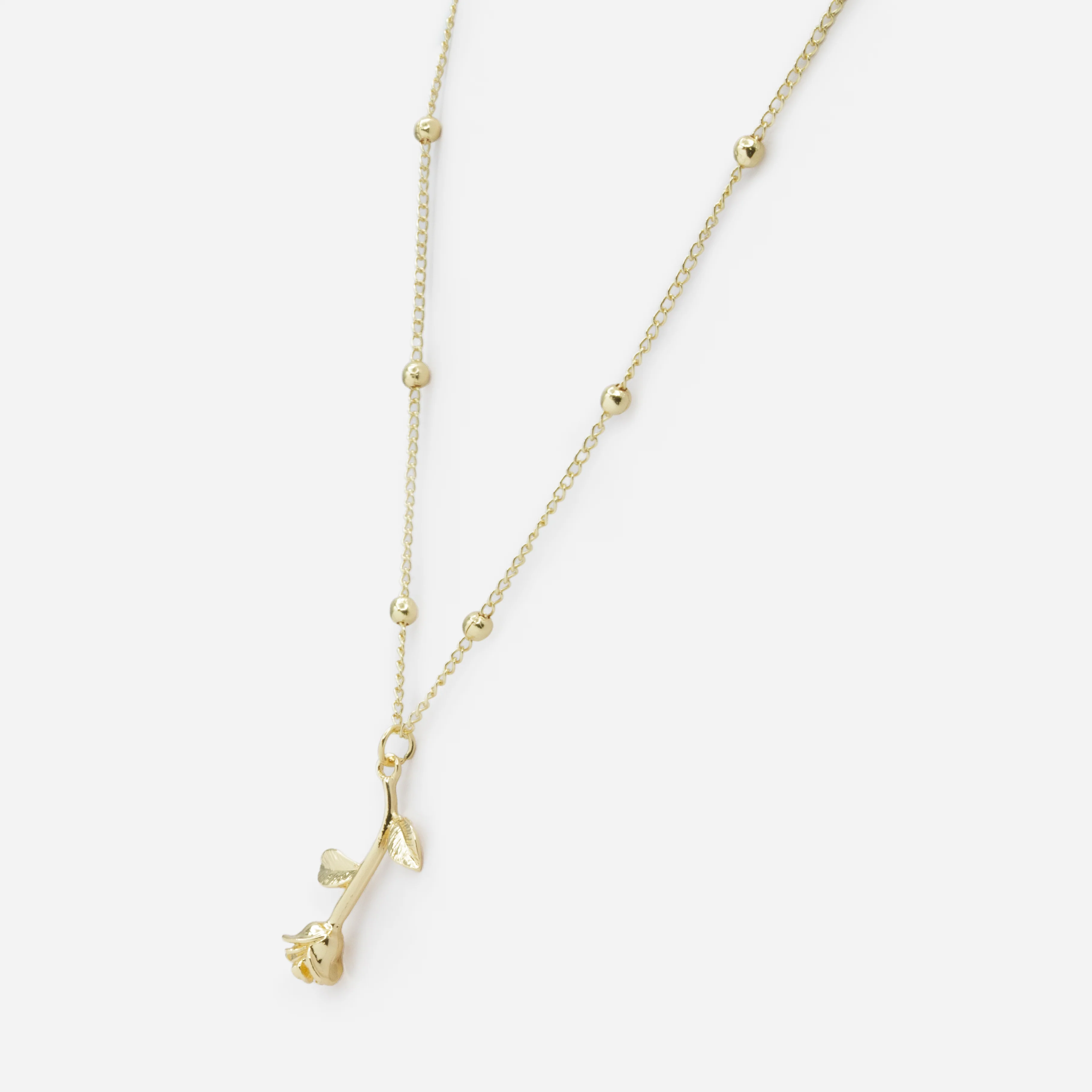 Collier doré rose séchée - Image 2