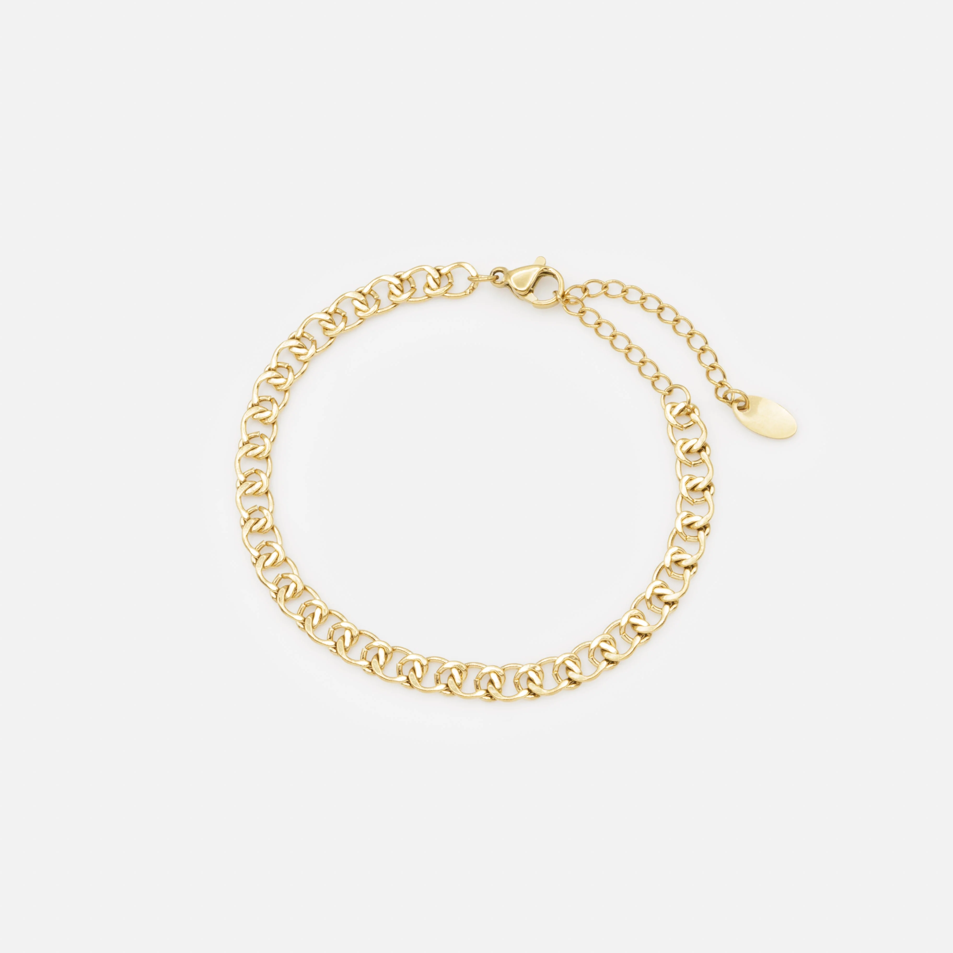 Bracelet doré maille croisée en acier inoxydable