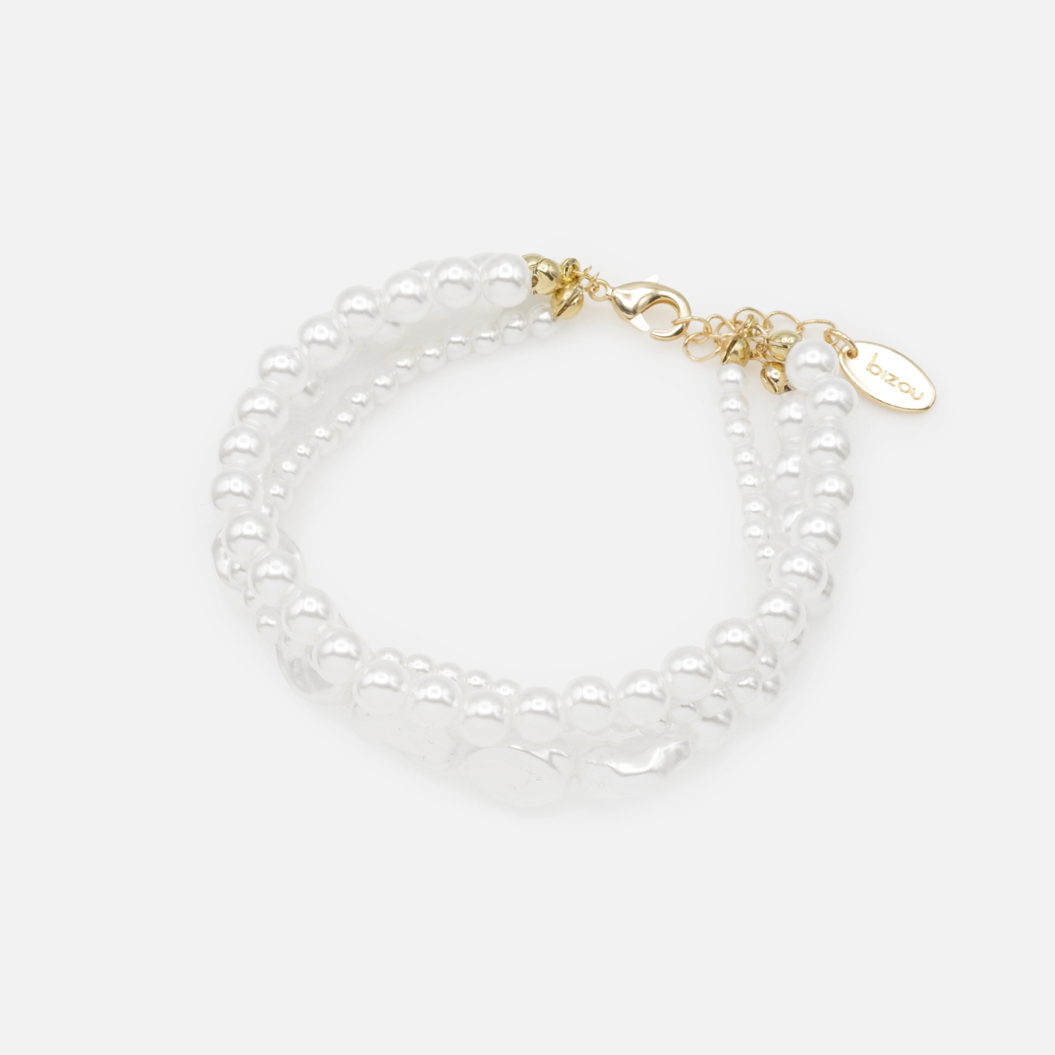 Bracelet trois rangs avec perles variées