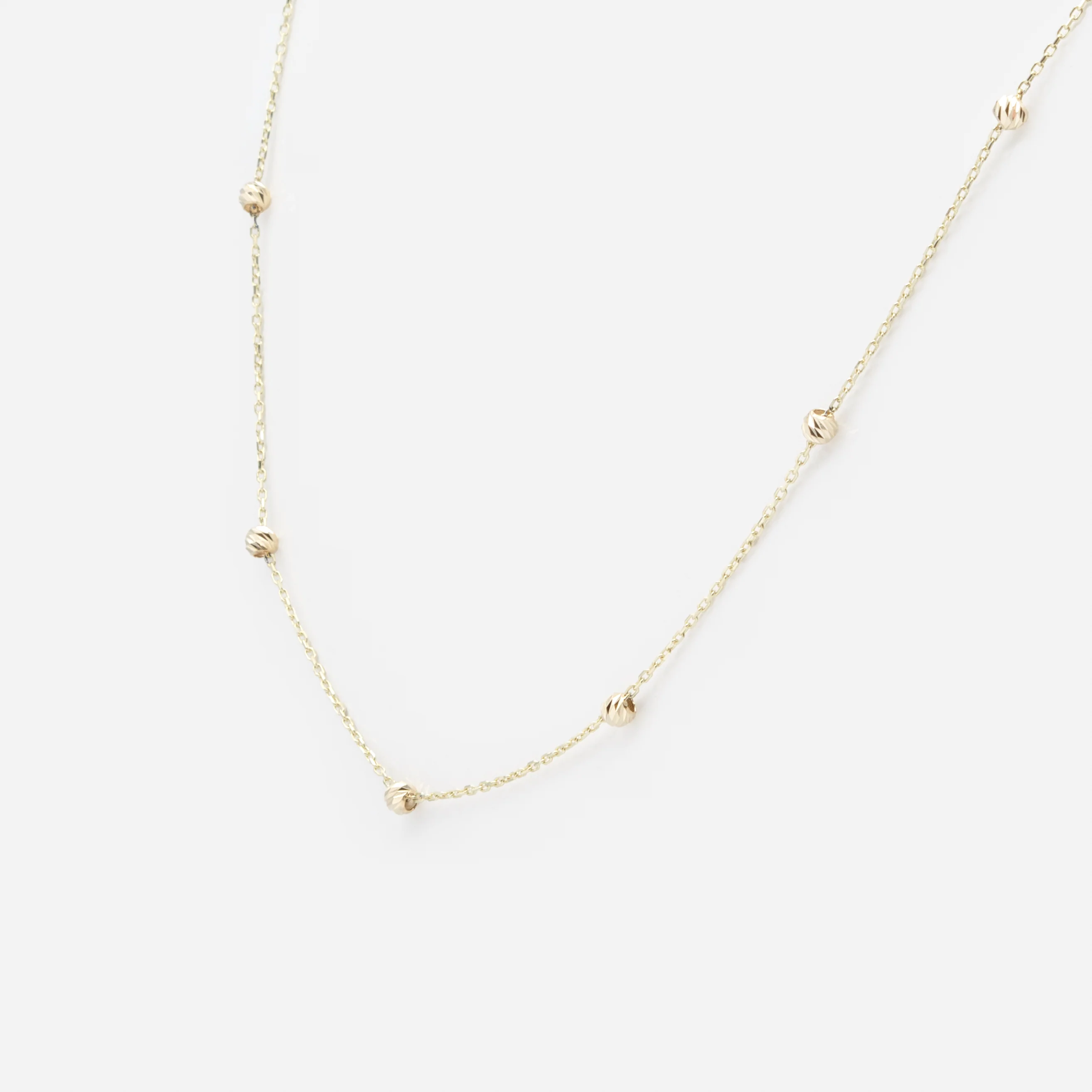 Chaîne 18 pouces avec petites billes texturées en or 10 carats - Image 2