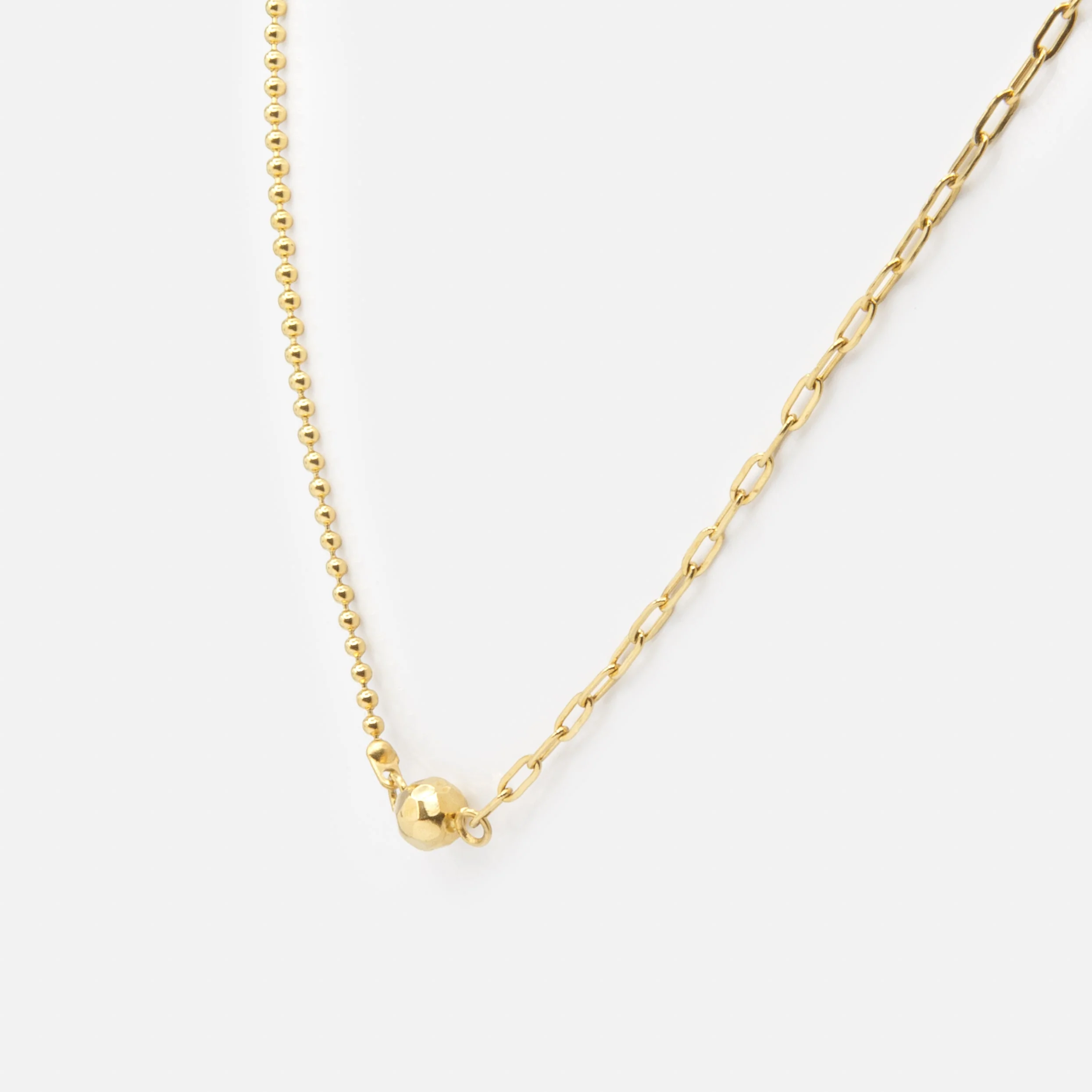 Collier doré bille solitaire en acier inoxydable - Image 2