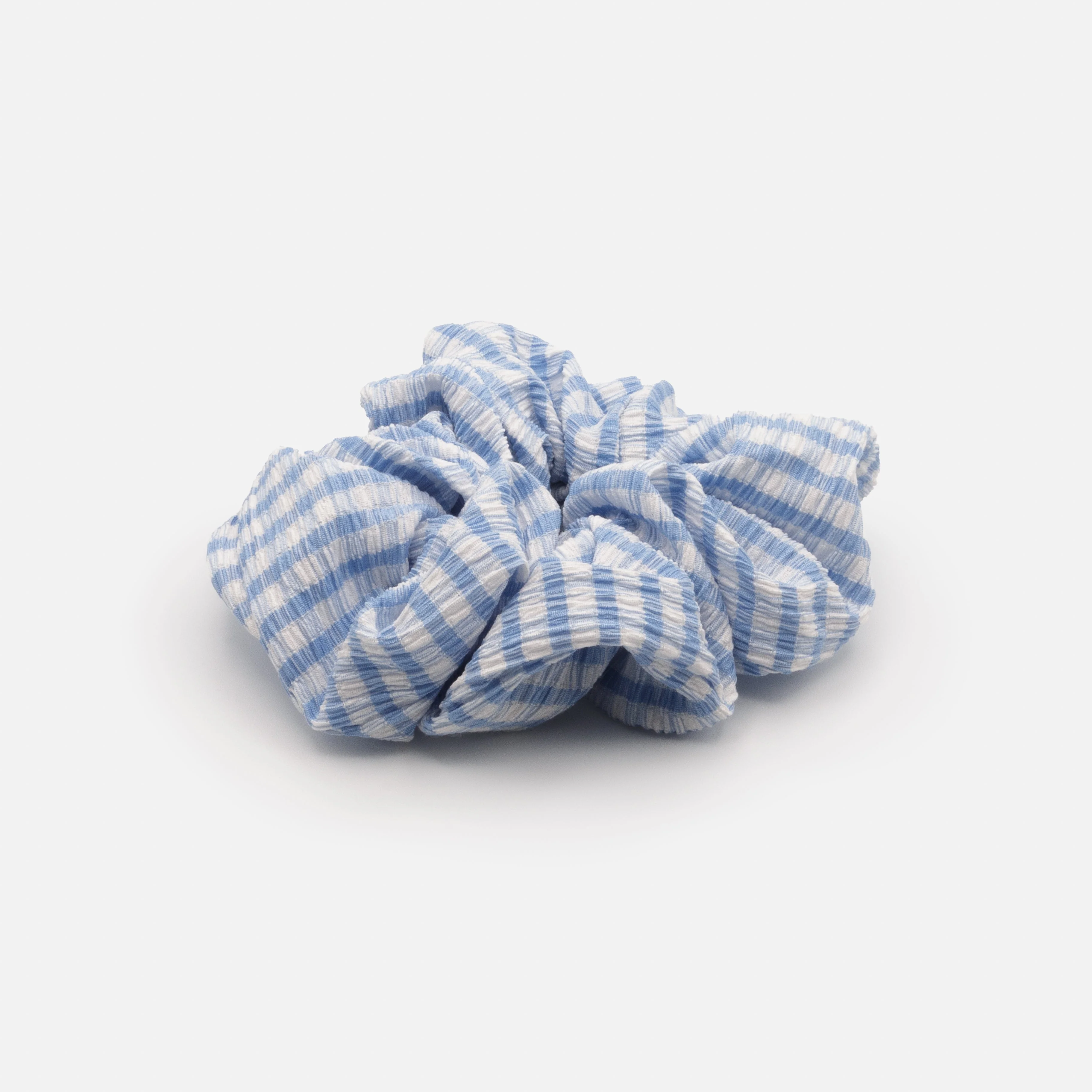 Chouchou vichy bleu et blanc