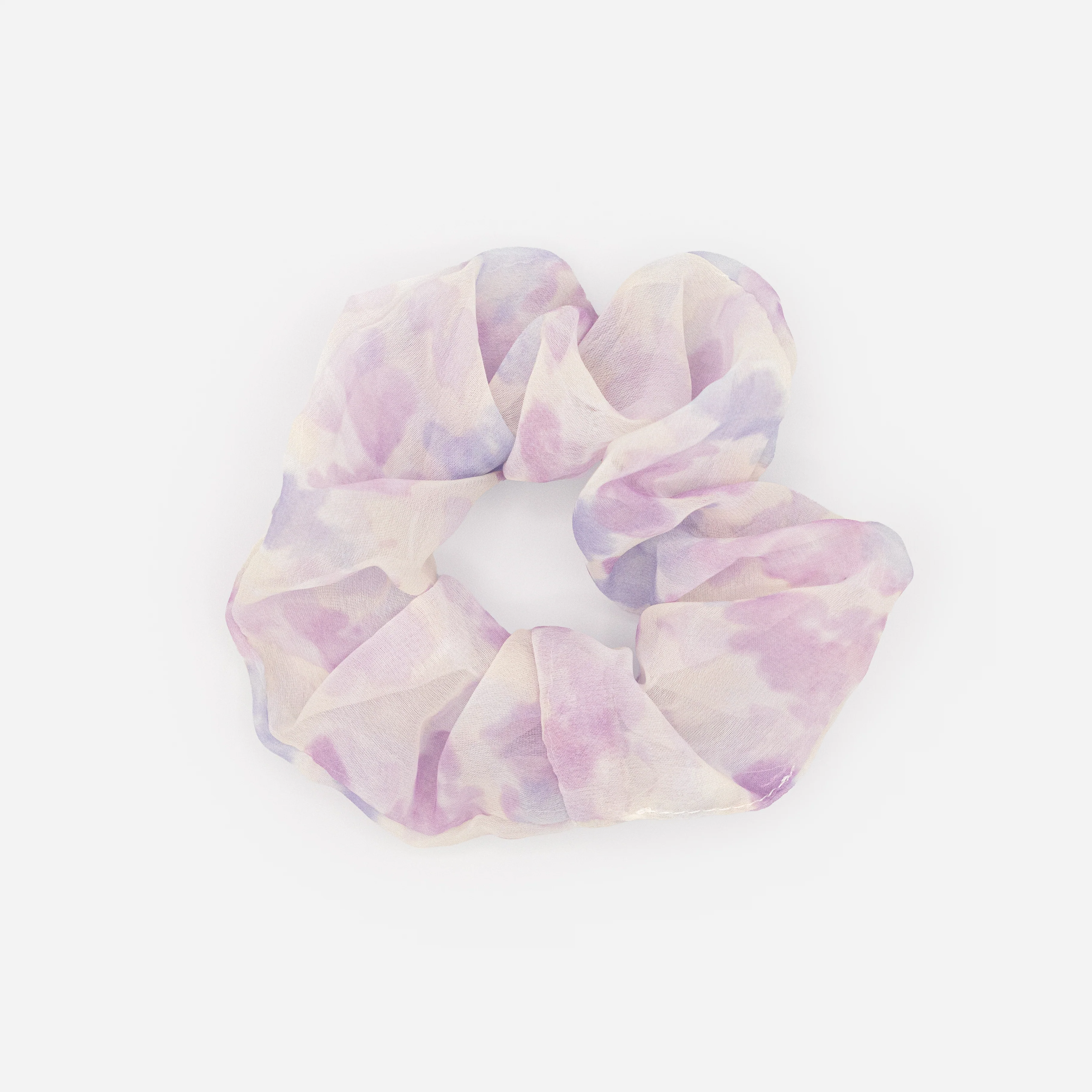 Chouchou tie-dye blanc et mauve - Image 2