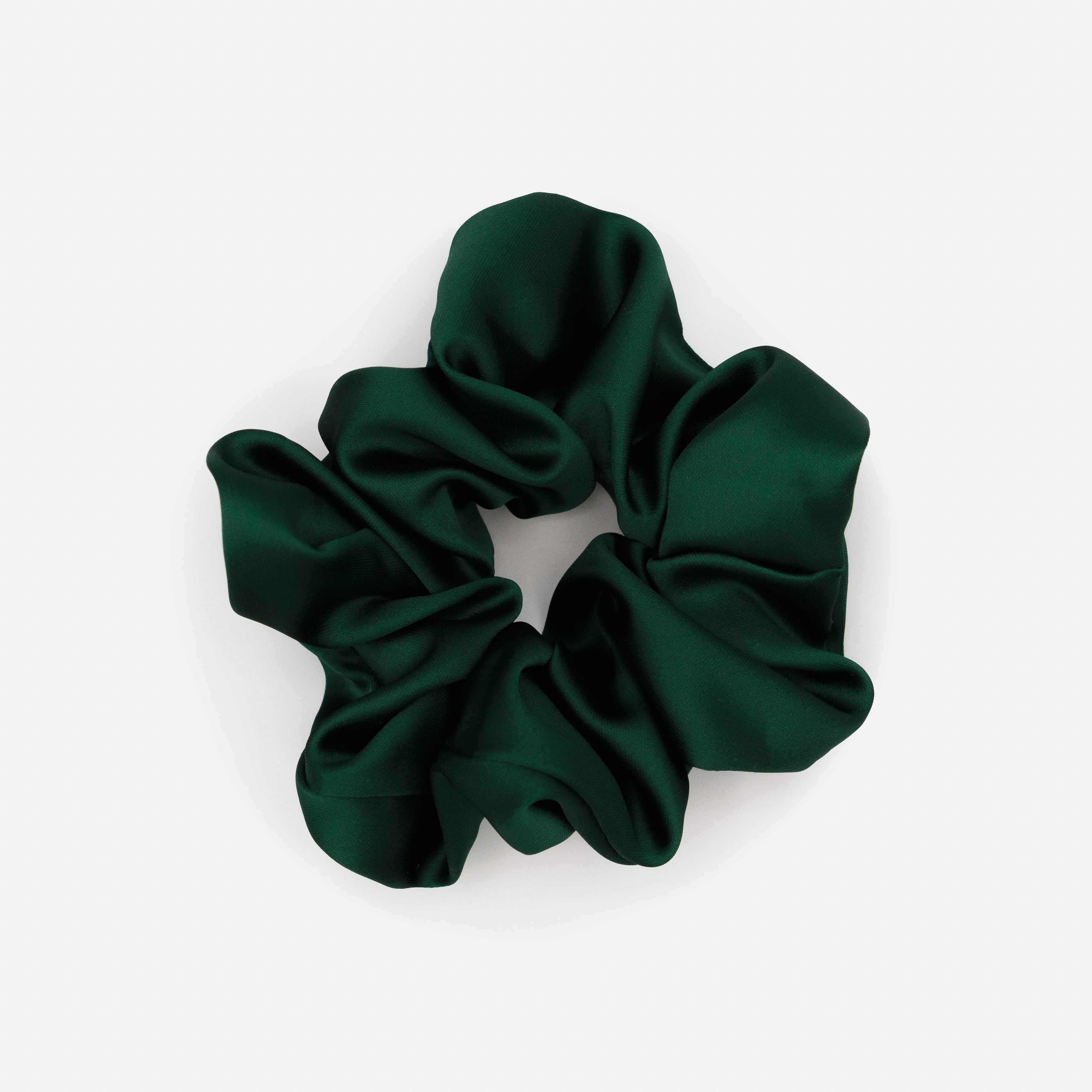 Chouchou satiné vert foncé - Image 2