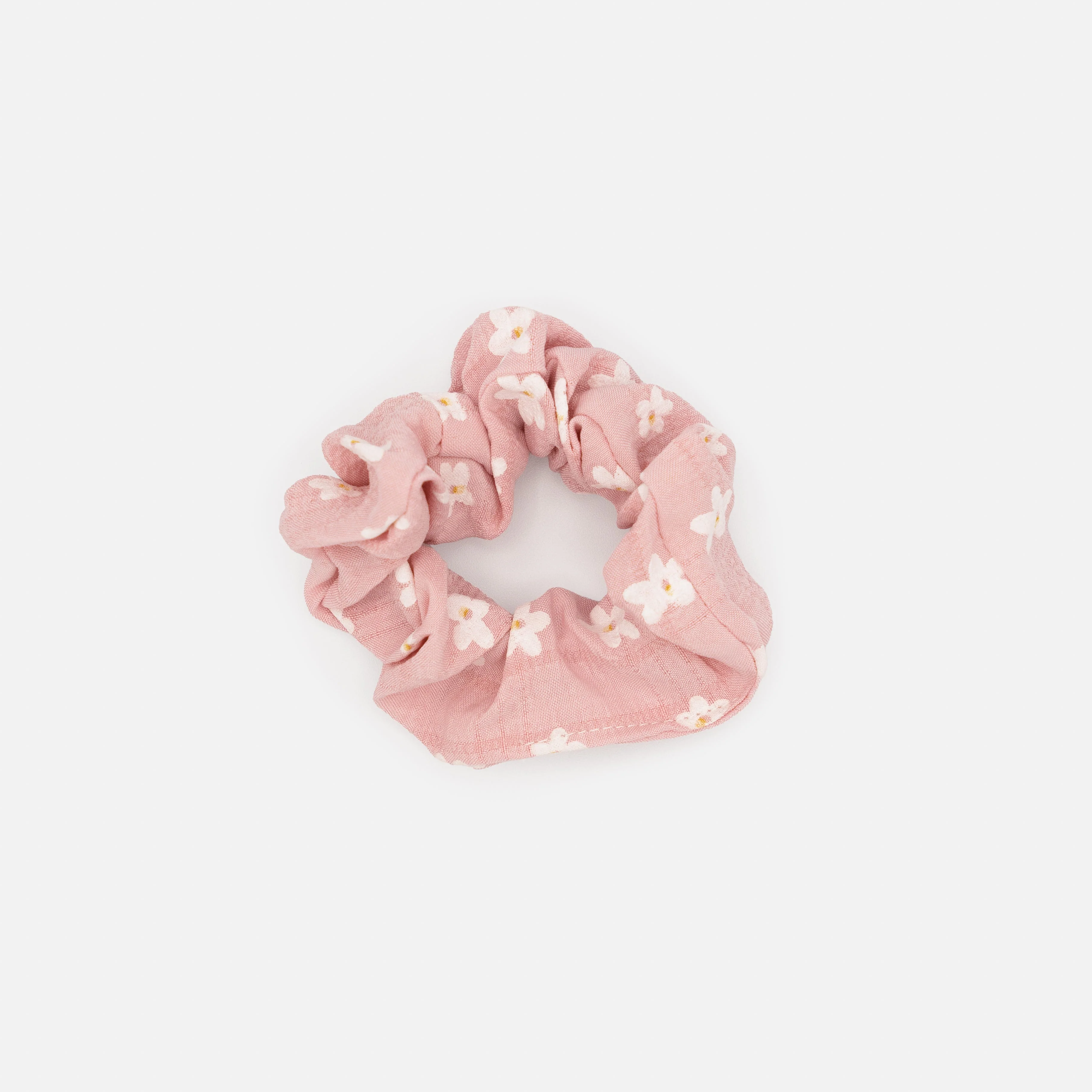 Chouchou rose pâle à imprimé floral - Image 2