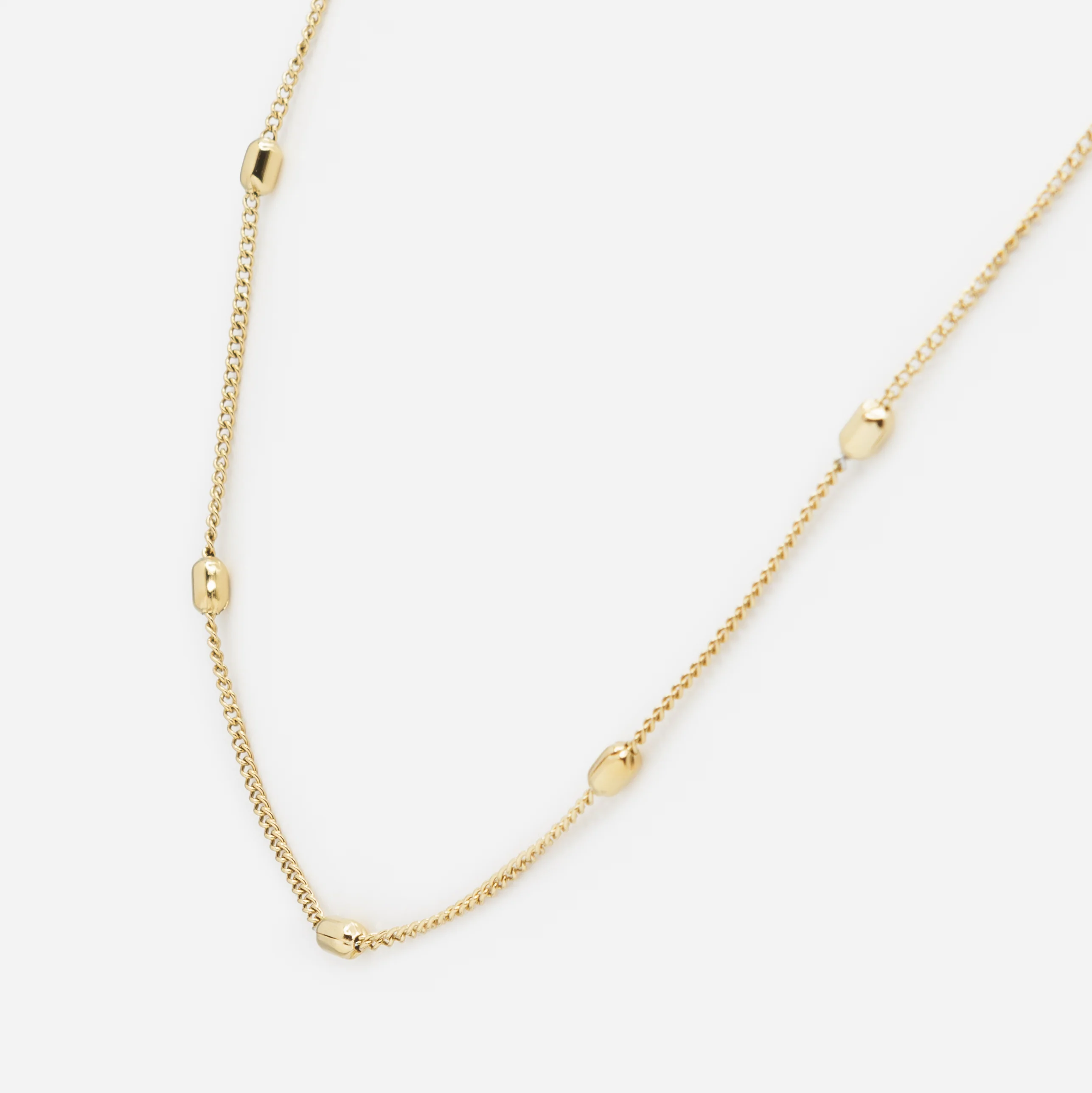Collier doré à billes allongées en acier inoxydable - Image 2
