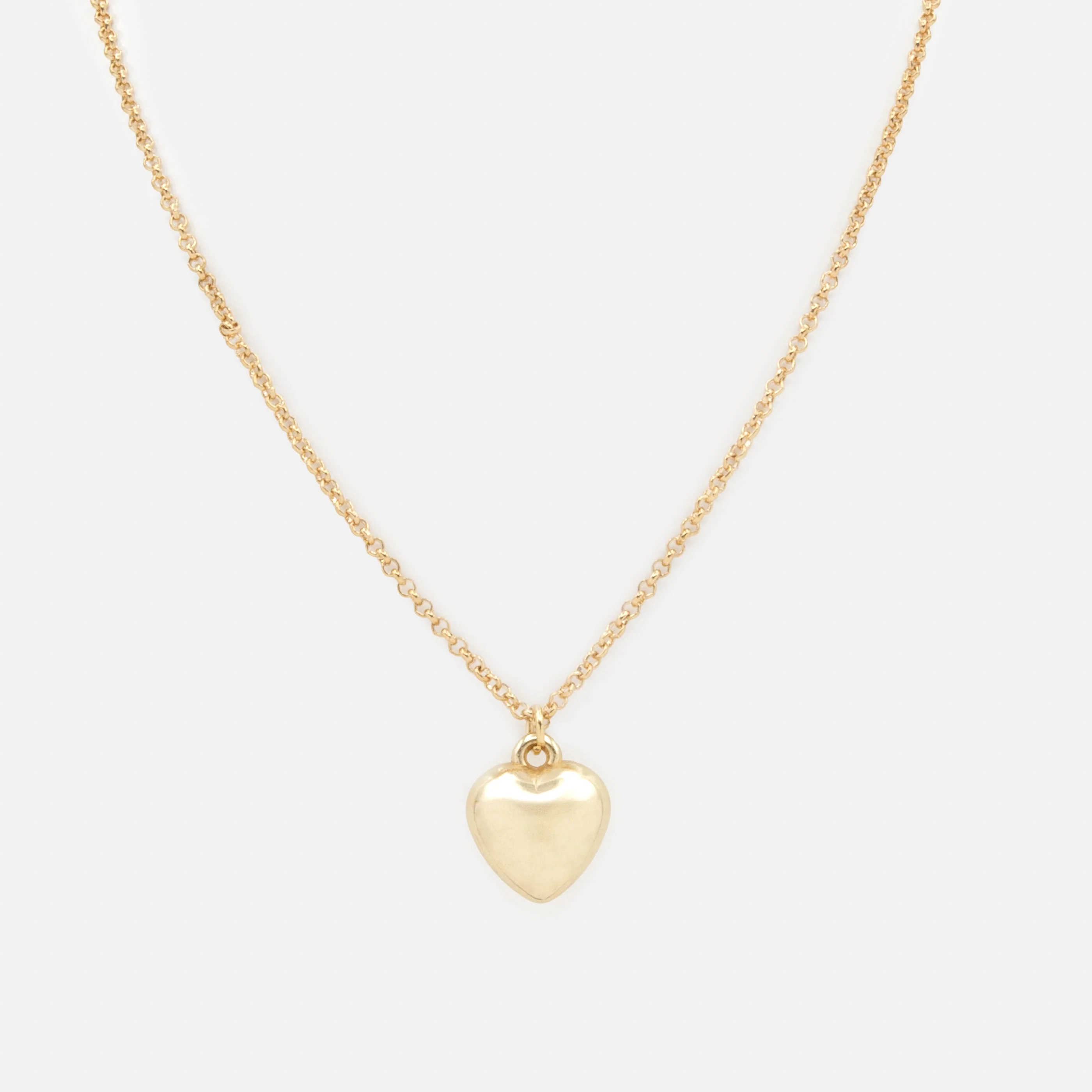 Collier doré coeur bombé