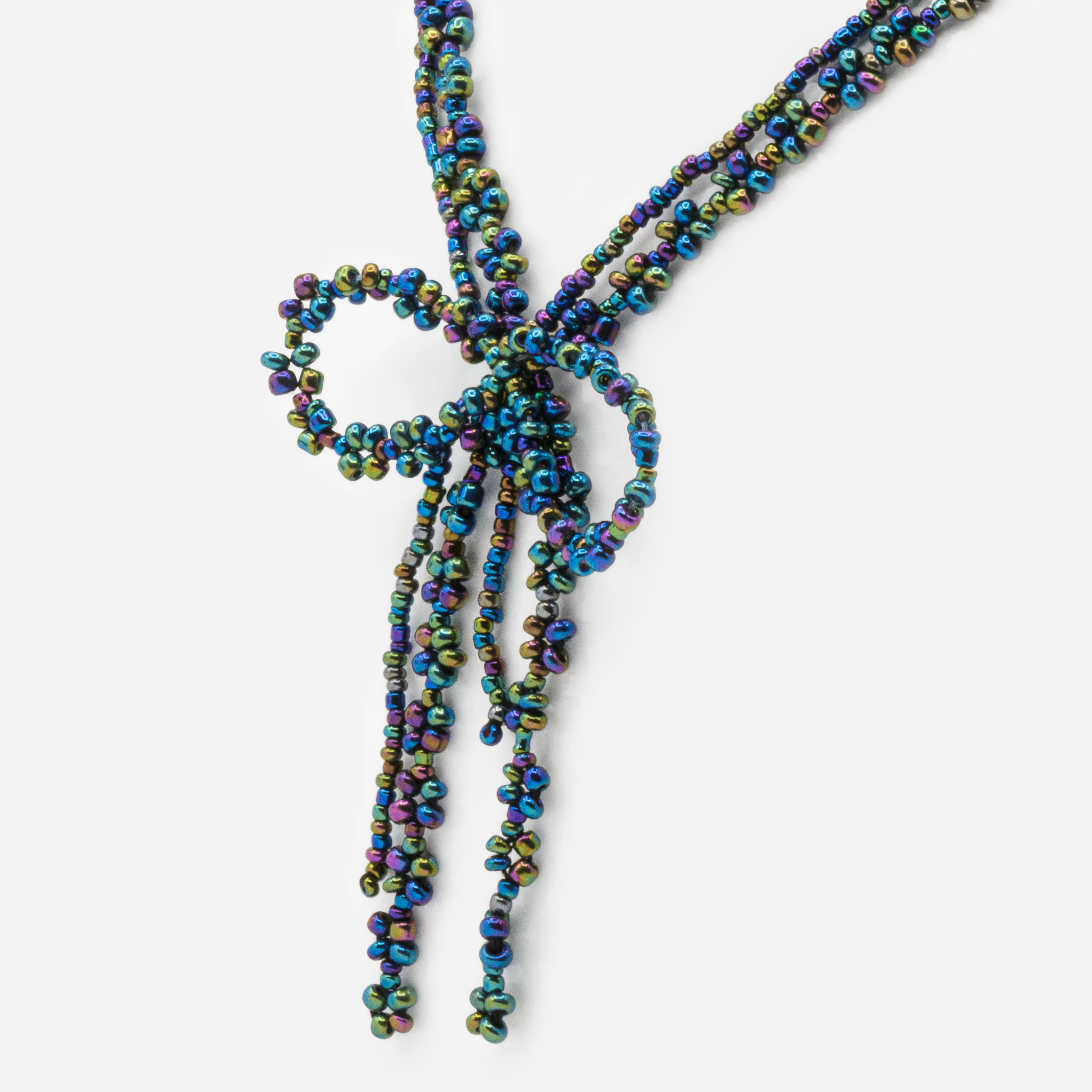 Collier de billes irisées en forme de boucle - Image 2