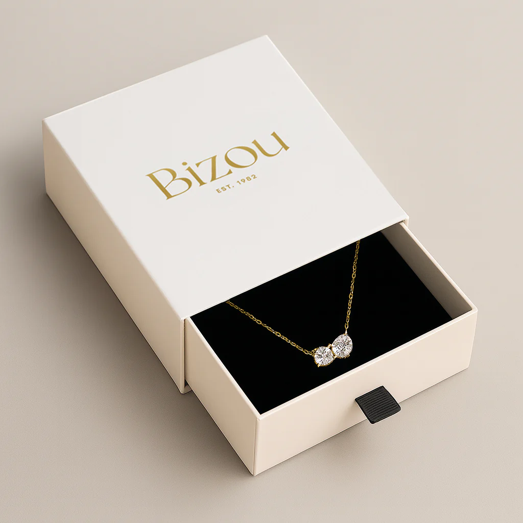 Collier en or vermeil avec duo de zircons cubiques - Image 5