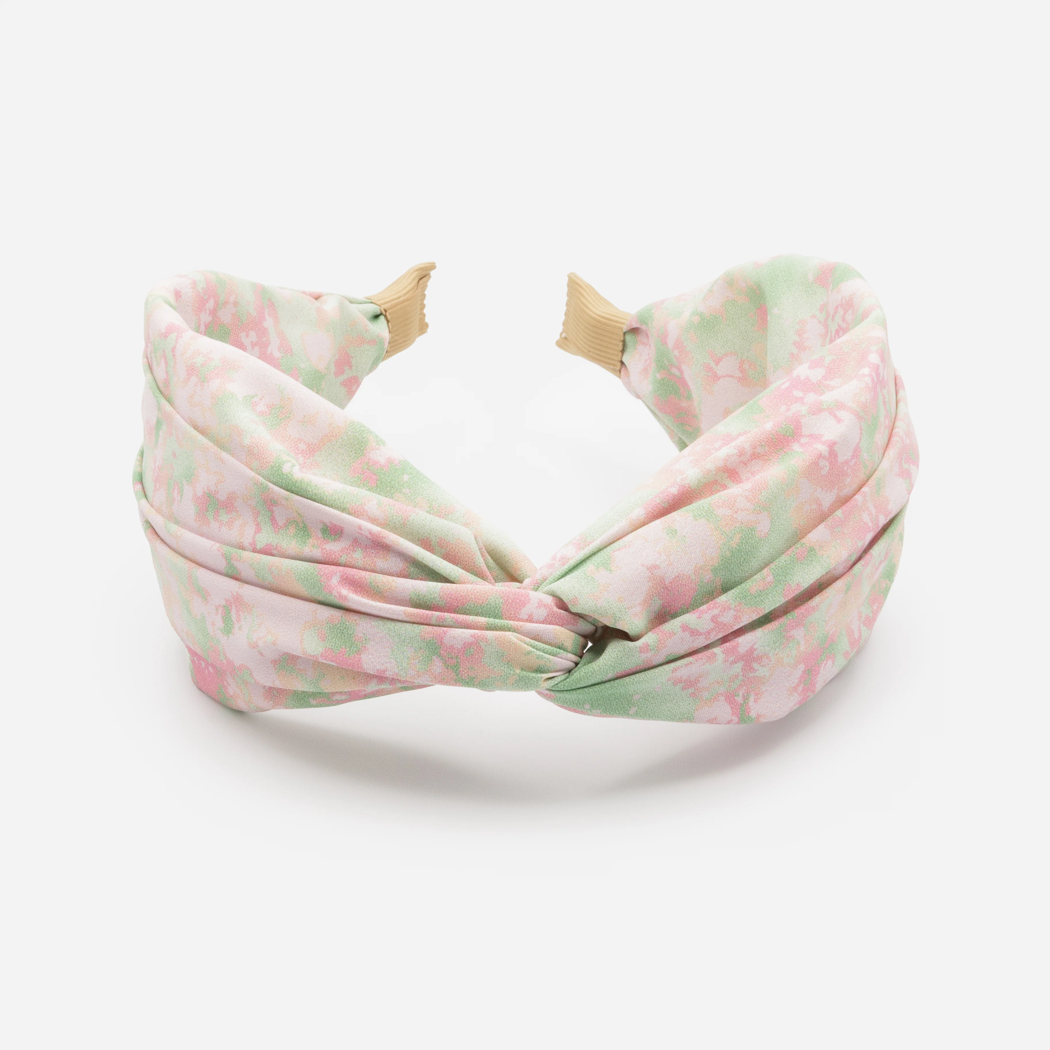 Bandeau rose et vert pâle avec noeud