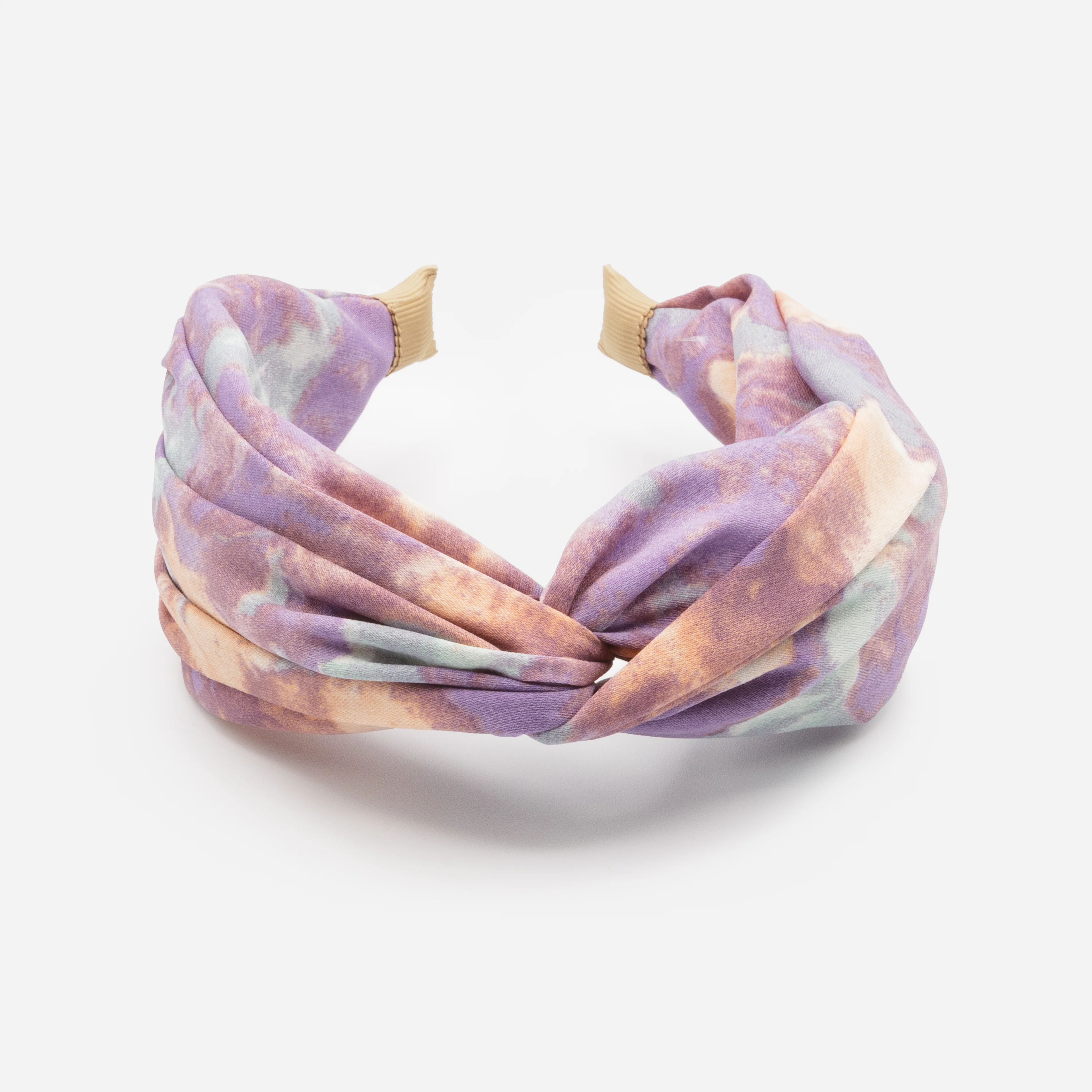 Bandeau mauve pĂȘche et bleu avec noeud