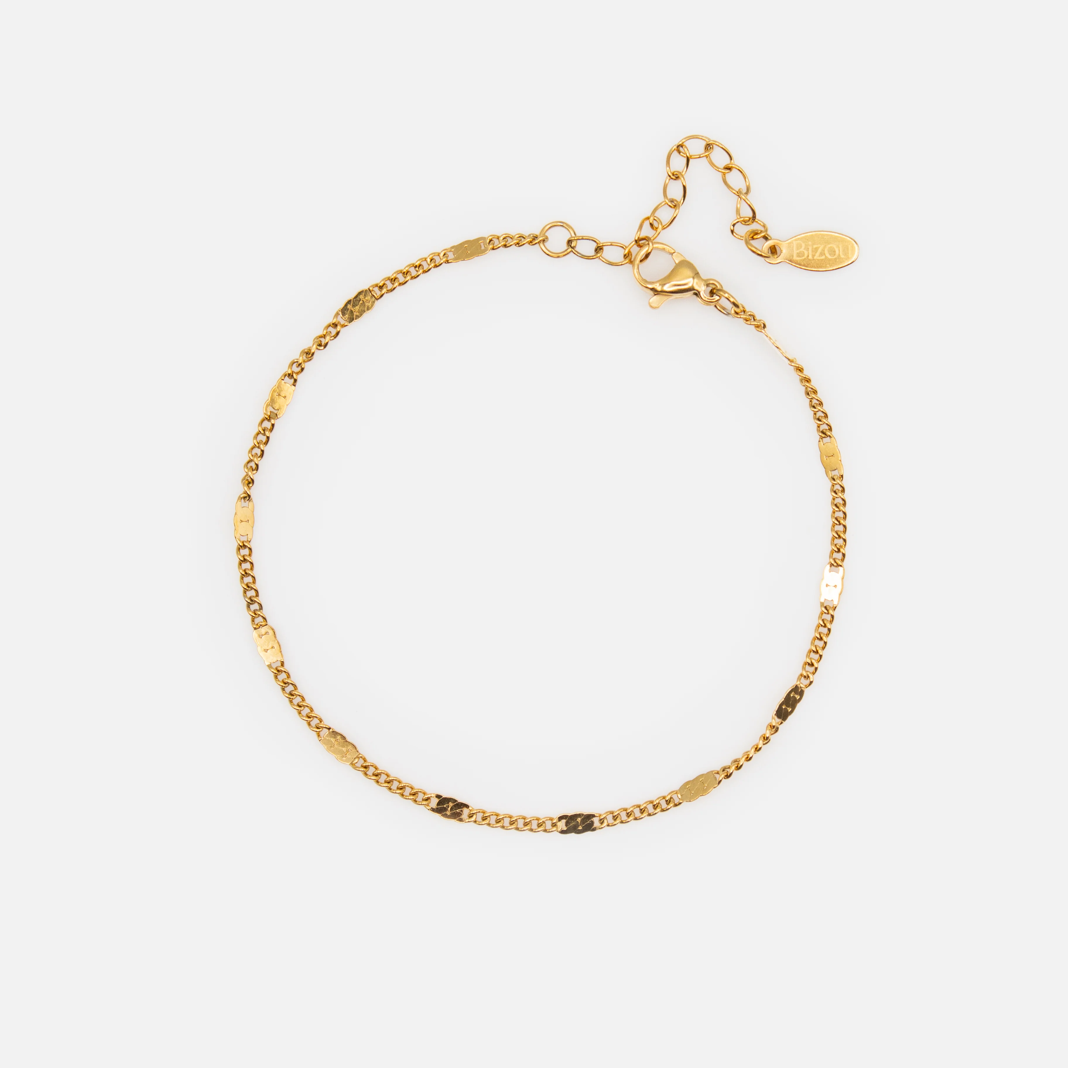 Duo de bracelets dorés avec billes et insertions plates en acier inoxydable - Image 3
