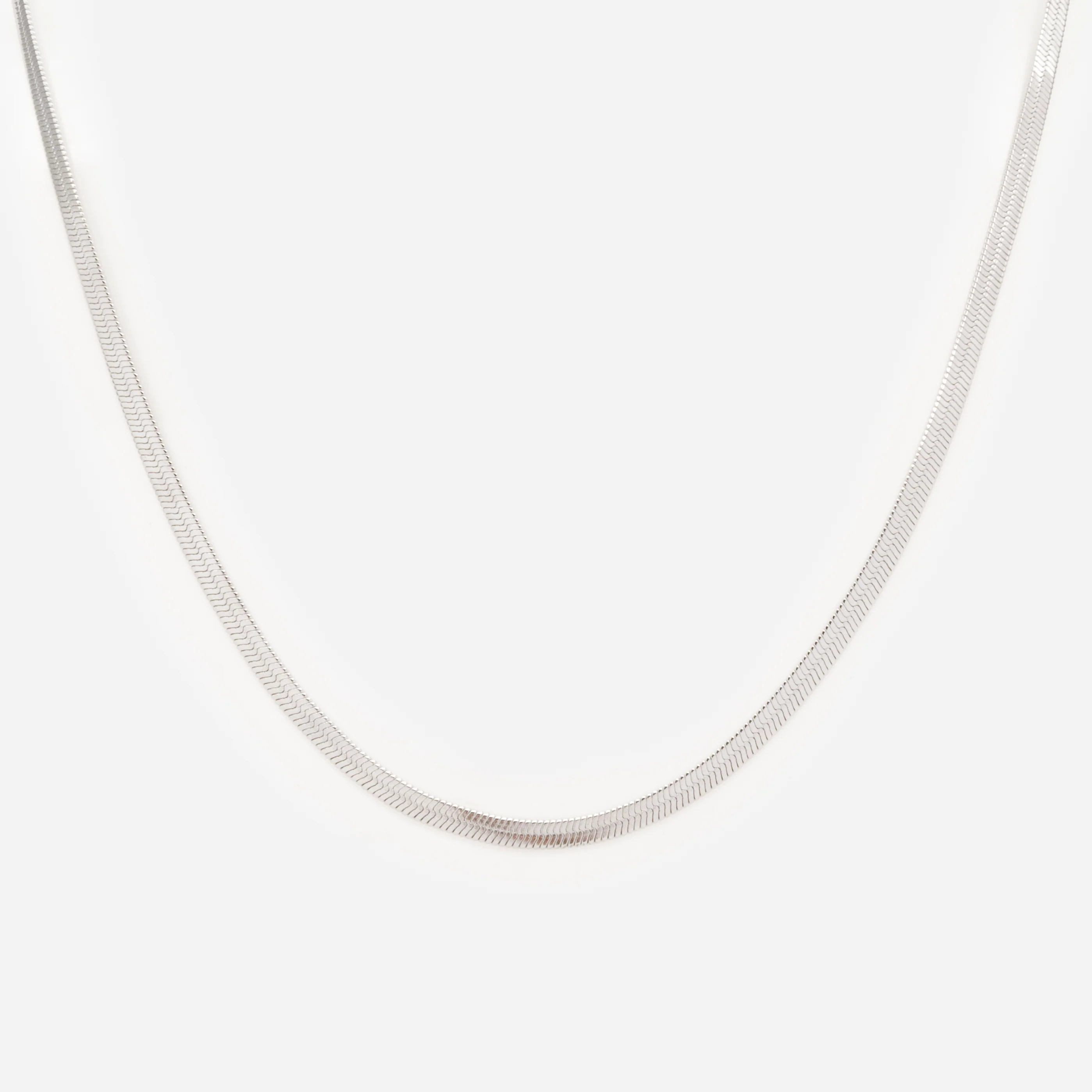 Ensemble argenté collier à mailles serpentines plates et bracelet double chaîne en acier inoxydable - Image 3