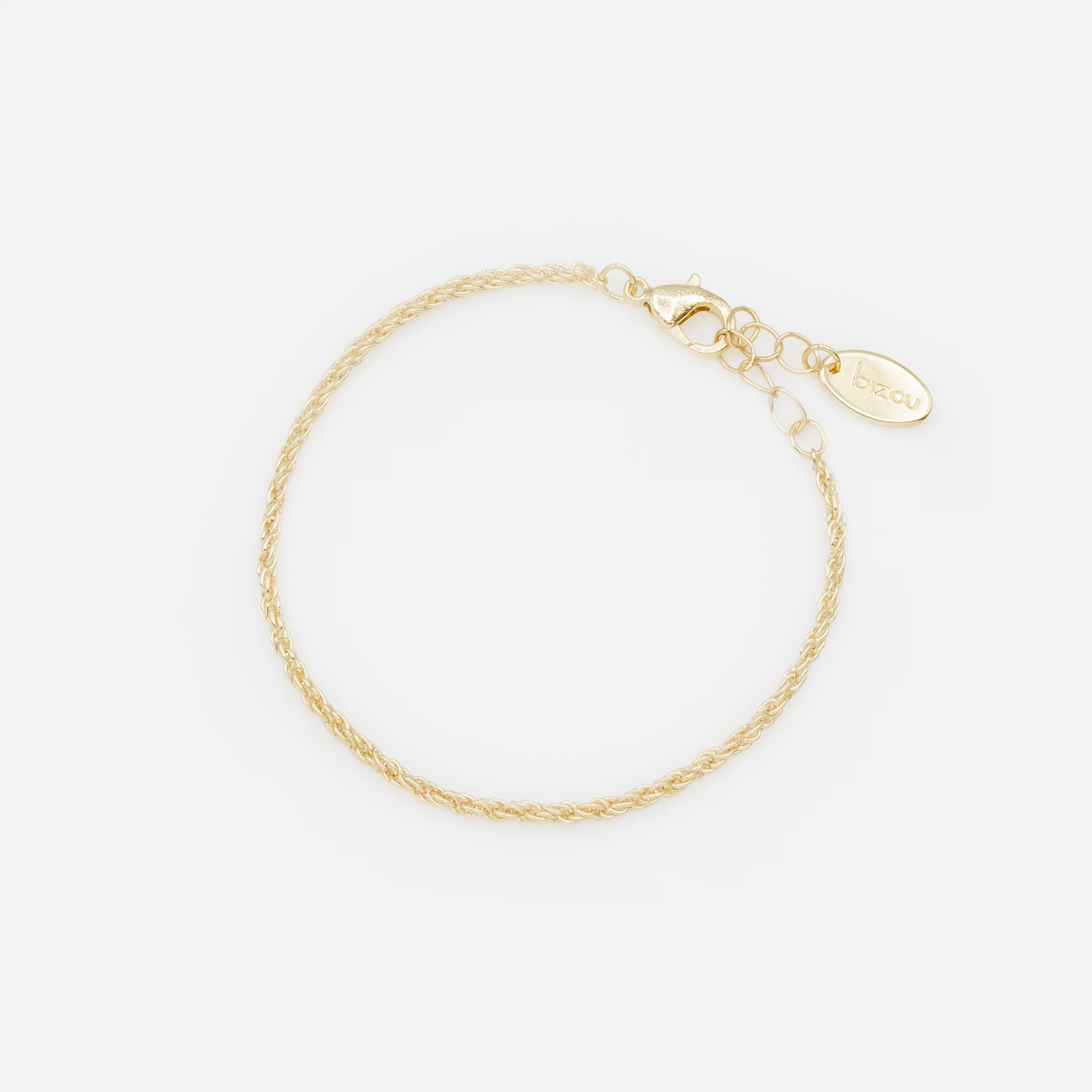Ensemble de deux bracelets dorés à mailles corde et figaro - Image 3