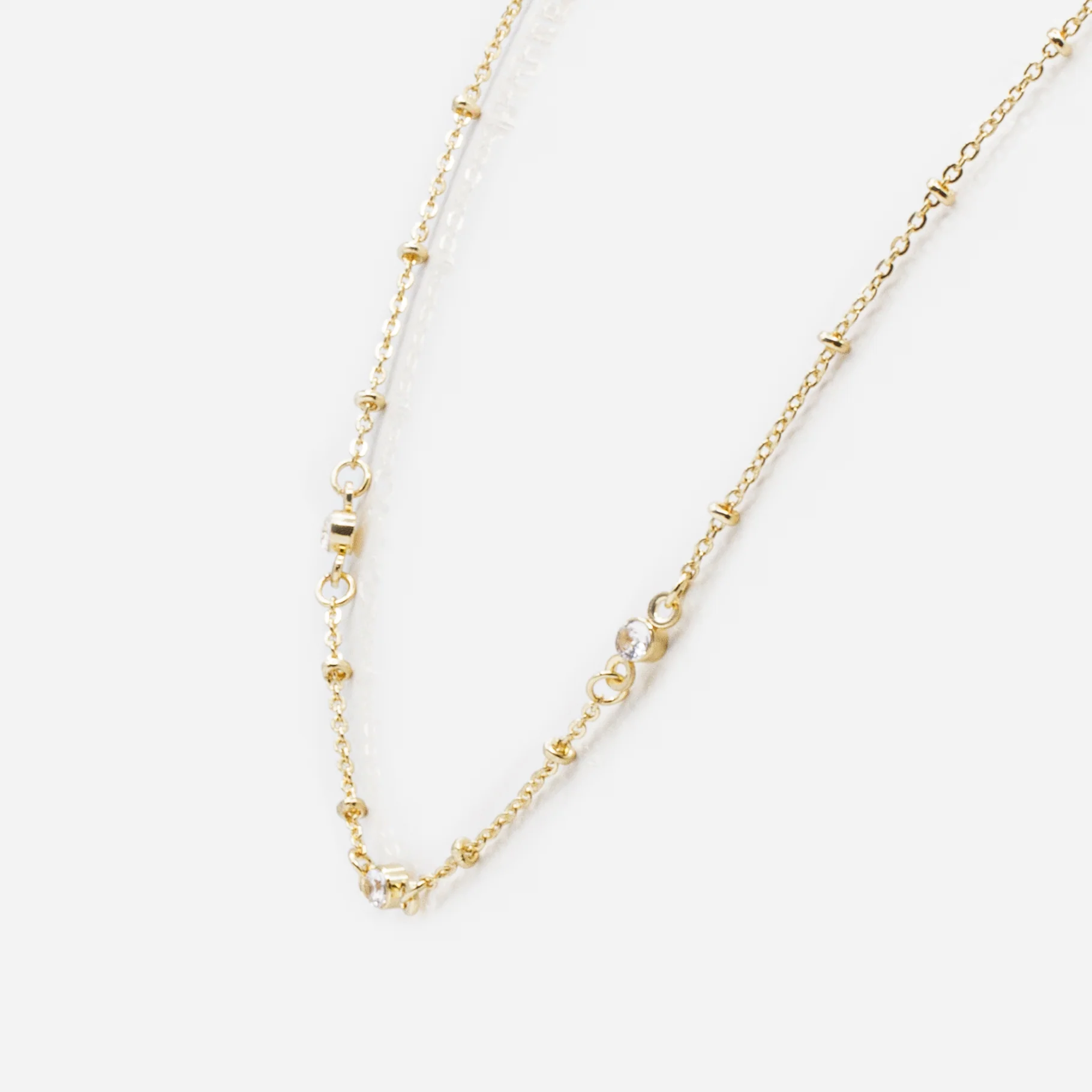 Ensemble de deux colliers dorés étoile et zircons cubiques - Image 5