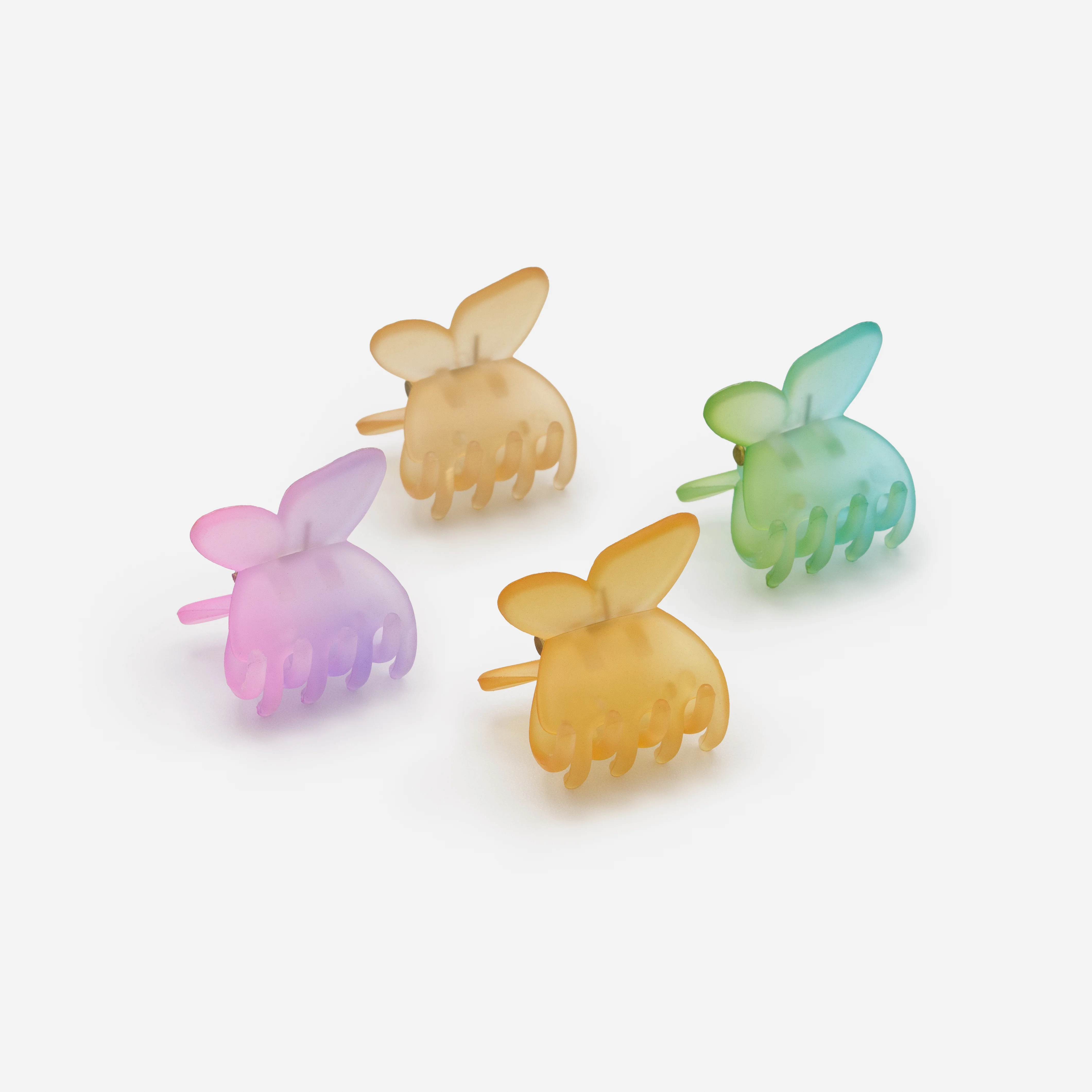 Ensemble de quatre petites pinces papillons multicolores - Image 2
