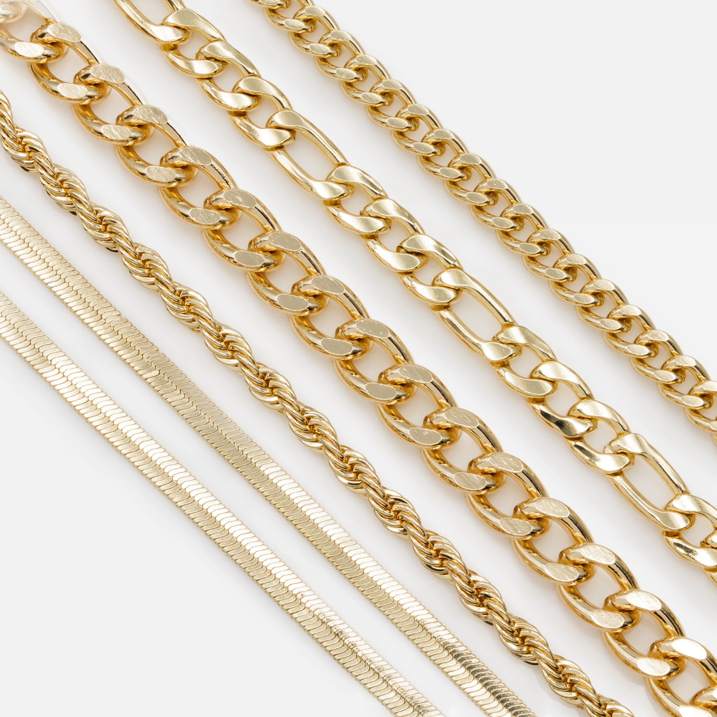 Ensemble de six bracelets dorés à mailles larges - Image 8
